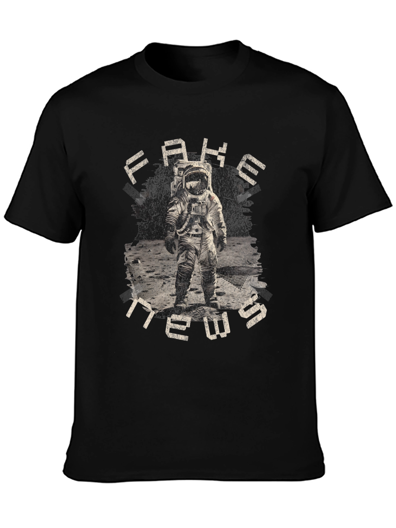 Fake News Astronaut Graphic T-Shirt