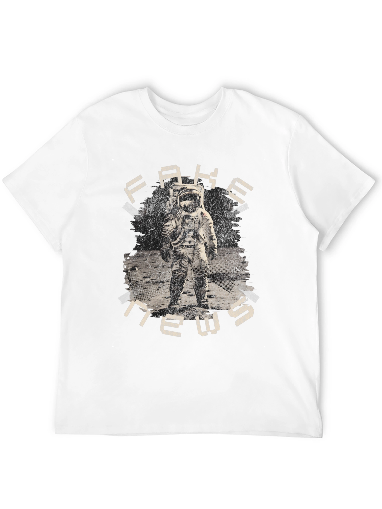 Fake News Astronaut Graphic T-Shirt