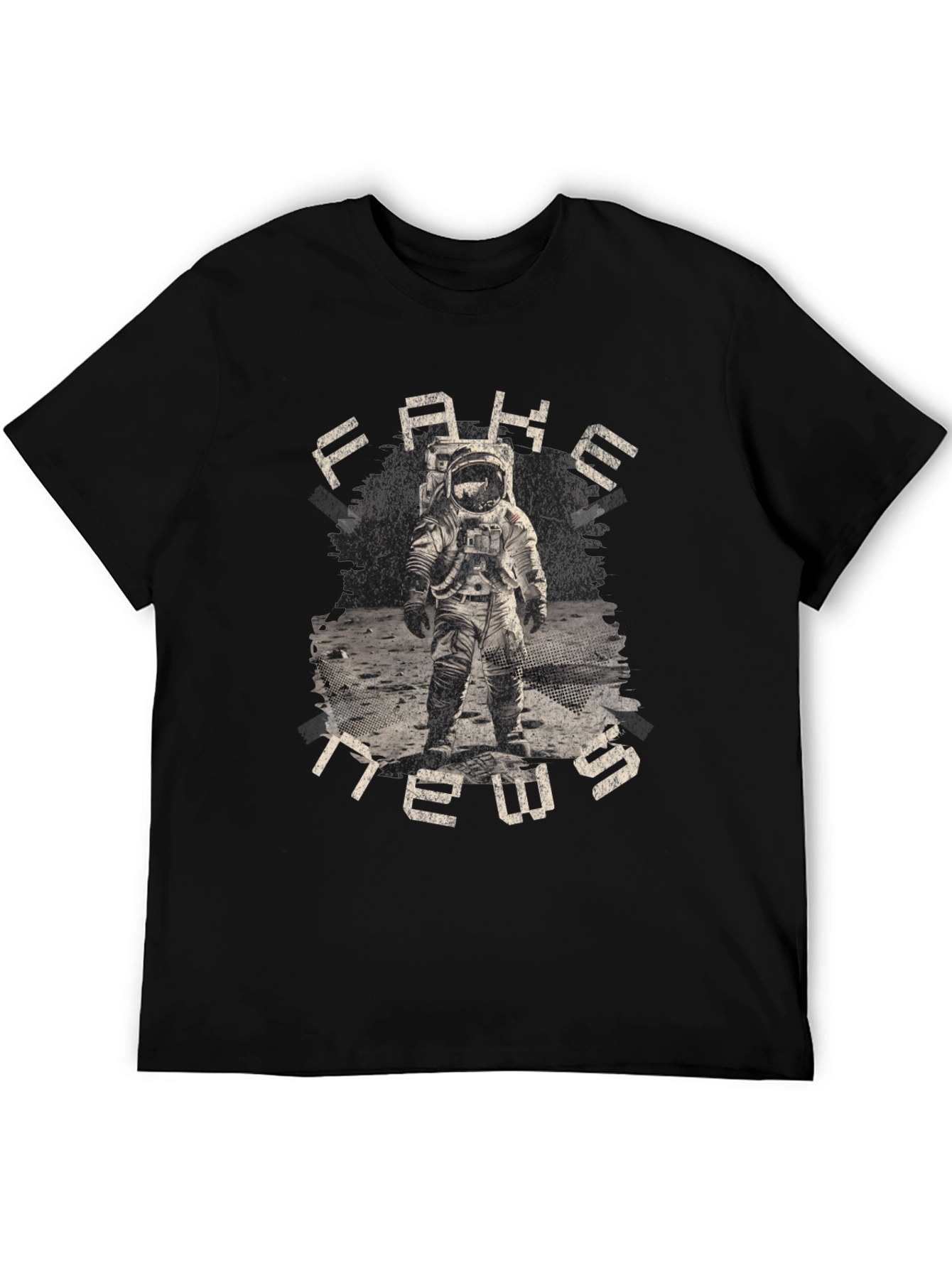 Fake News Astronaut Graphic T-Shirt