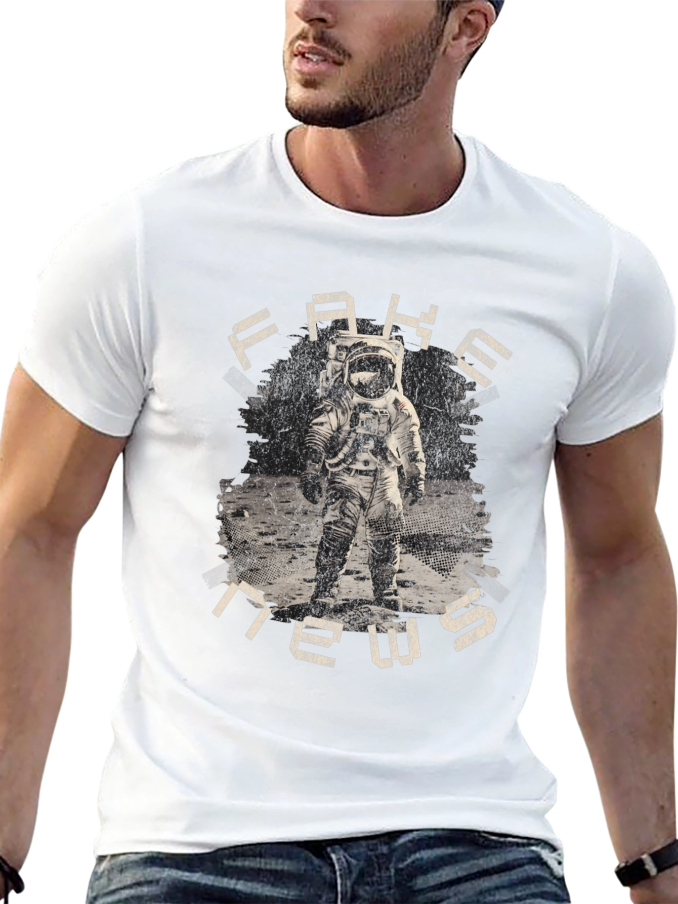 Fake News Astronaut Graphic T-Shirt