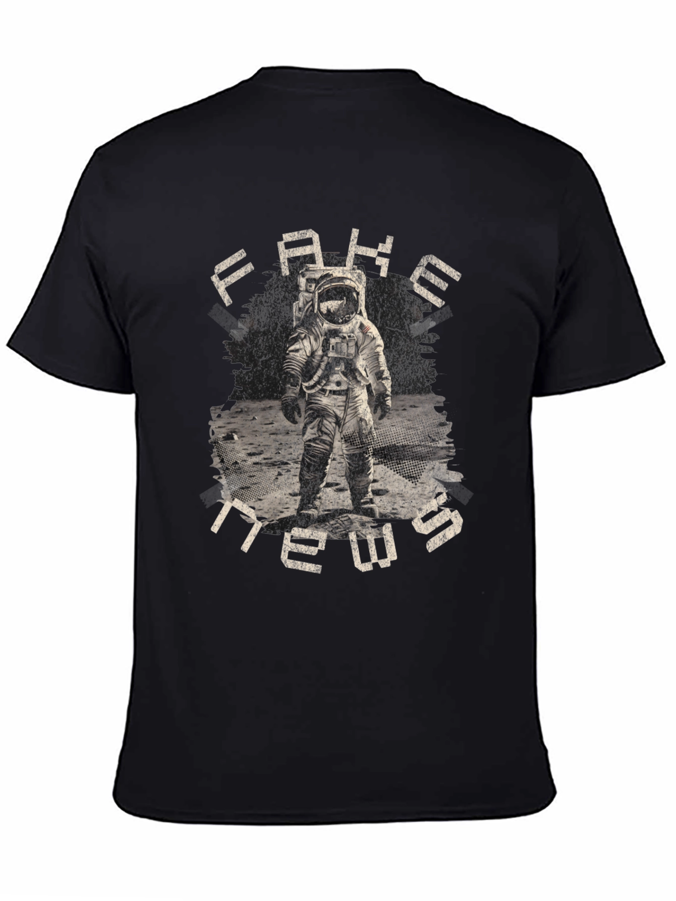 Fake News Astronaut Graphic T-Shirt