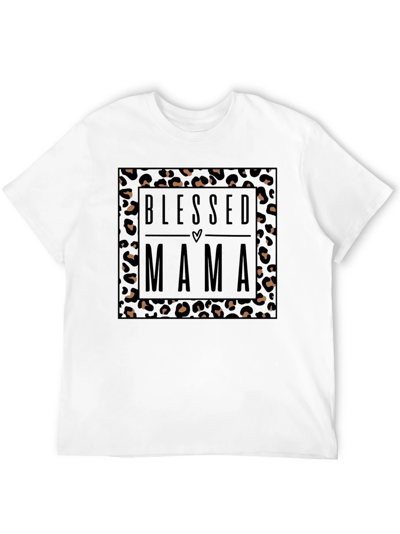 Blessed Mama Leopard Print T-Shirt