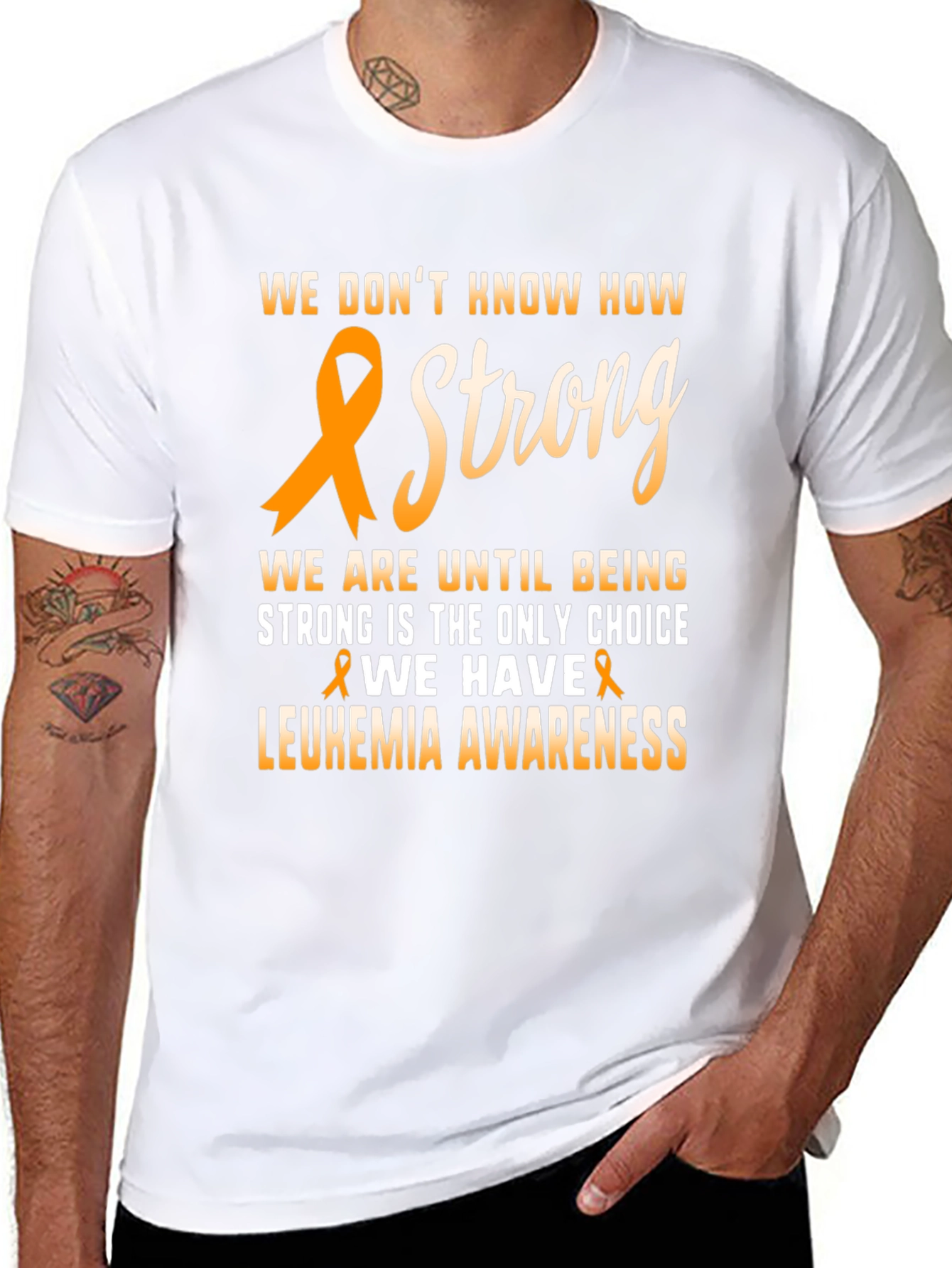 Leukemia Awareness Ribbon Graphic T-Shirt