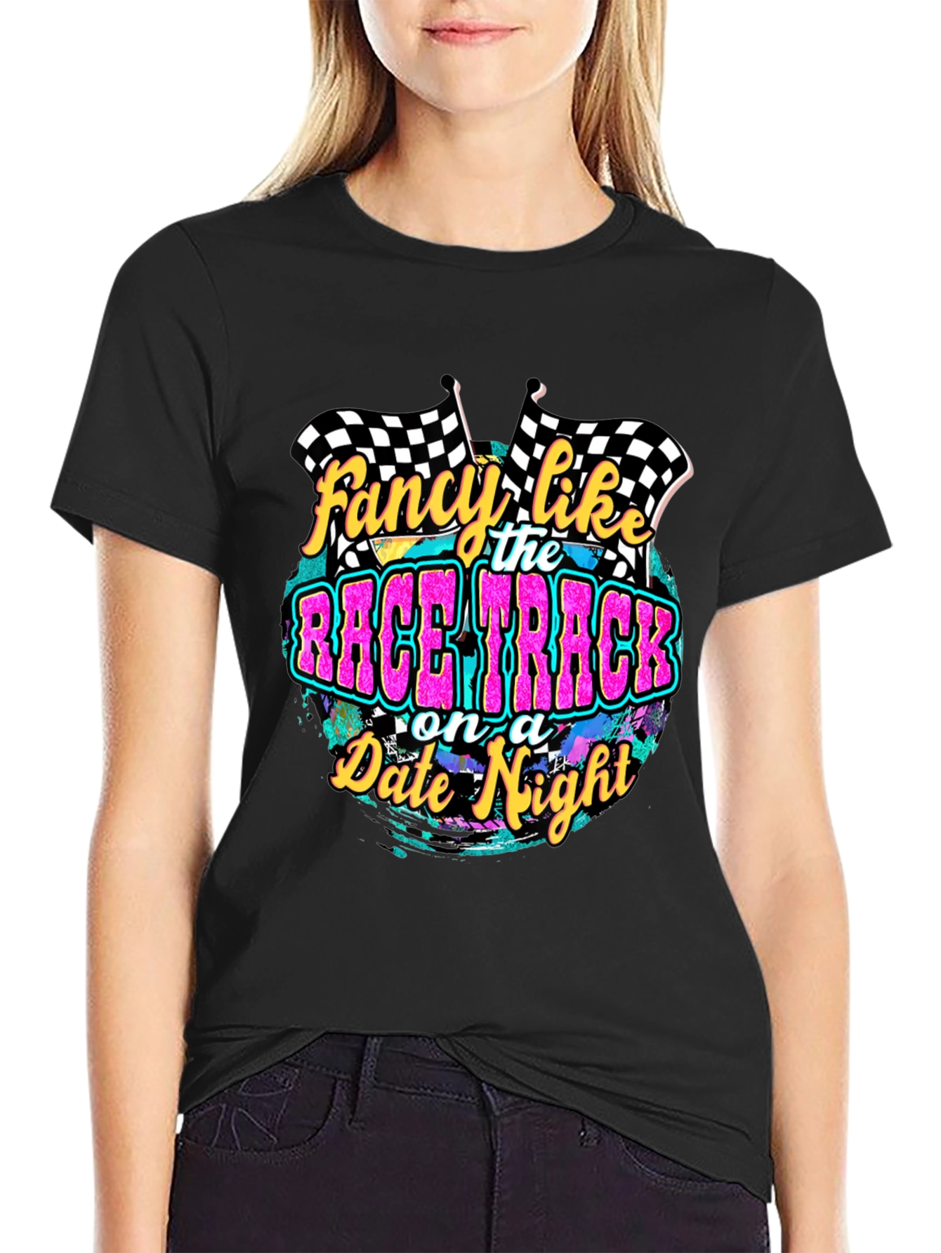 Fancy Like Race Track Date Night Graphic Tee