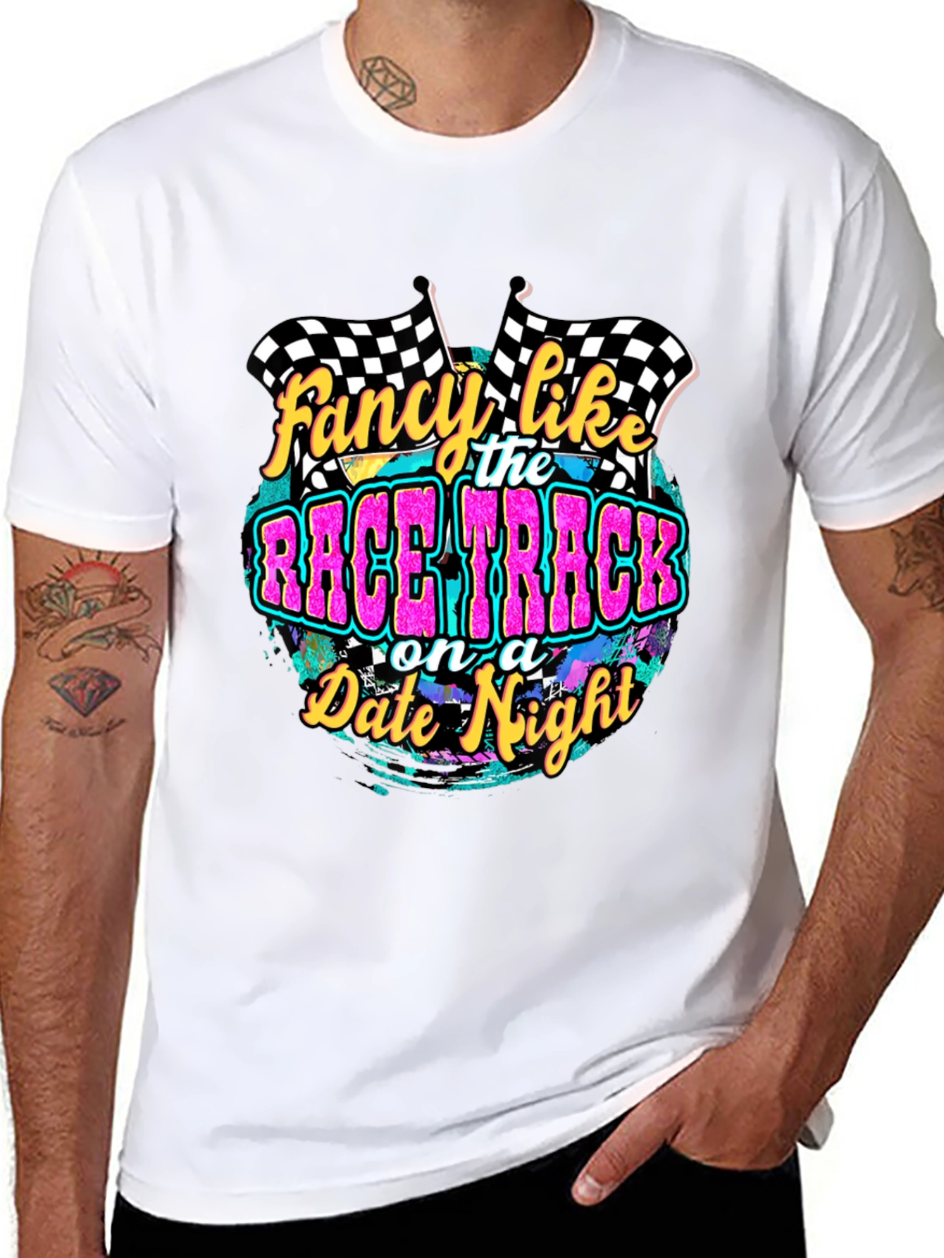 Fancy Like Race Track Date Night Graphic Tee