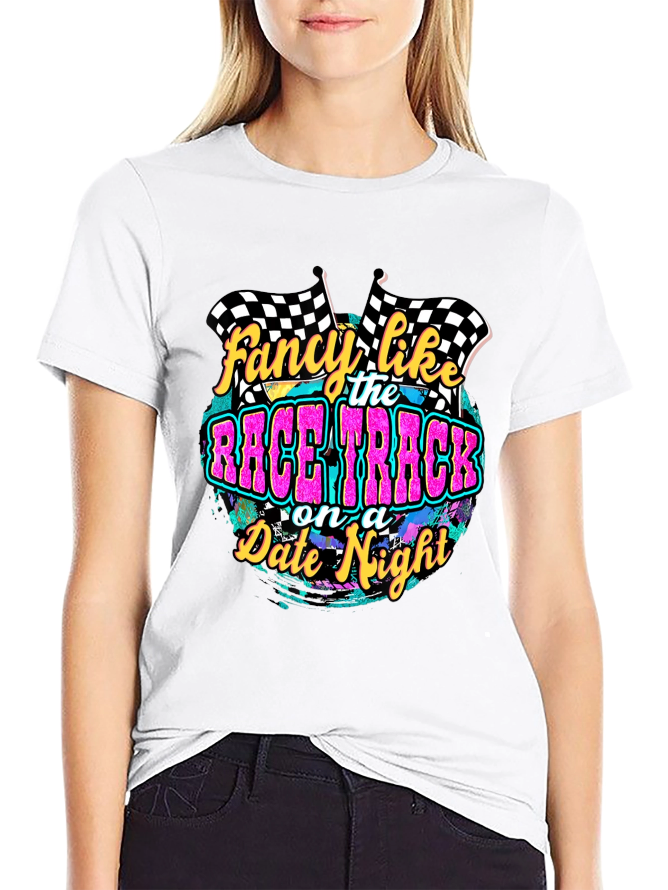 Fancy Like Race Track Date Night Graphic Tee