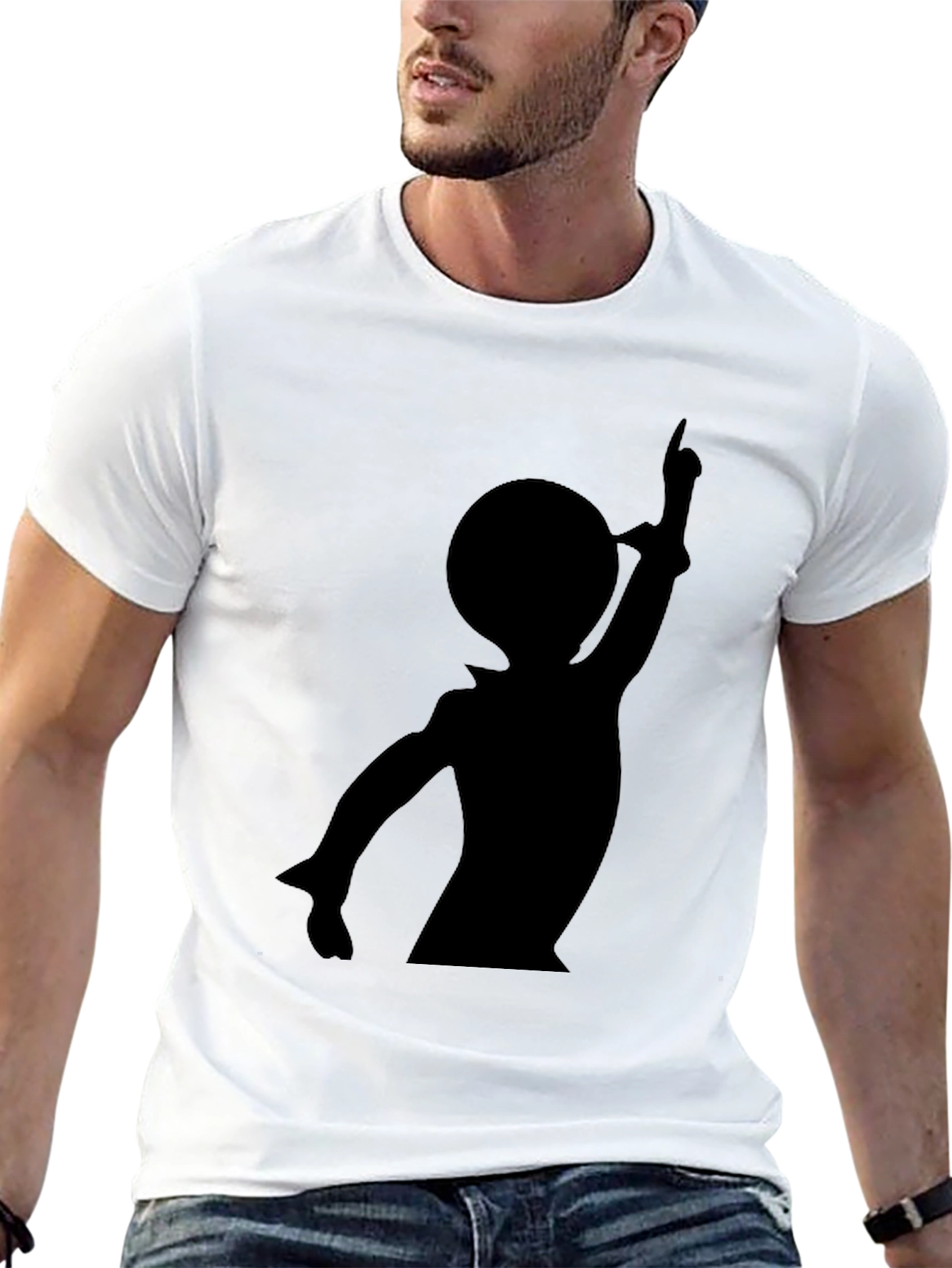Silhouette Graphic Tee - Casual Black T-Shirt