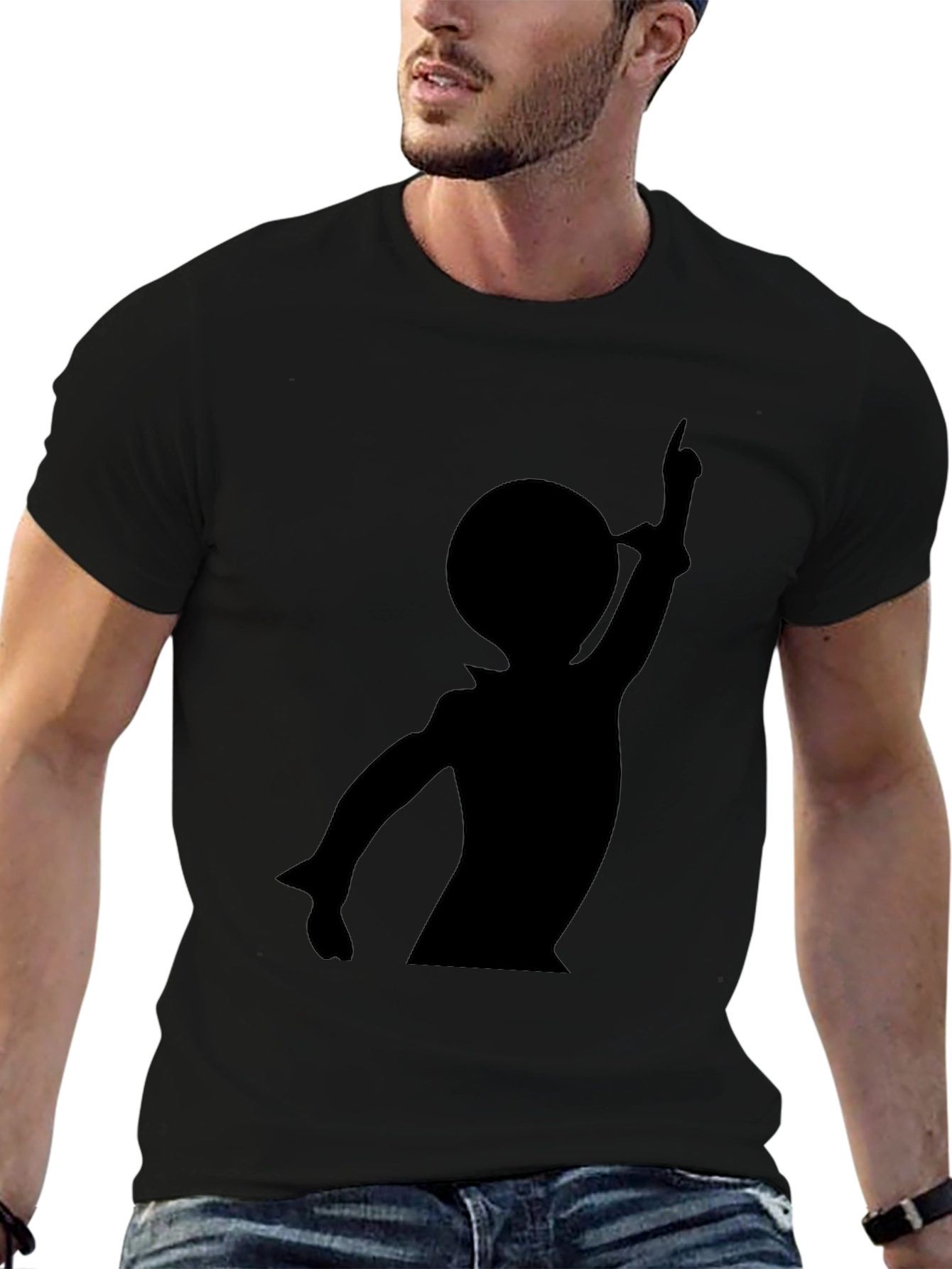 Silhouette Graphic Tee - Casual Black T-Shirt