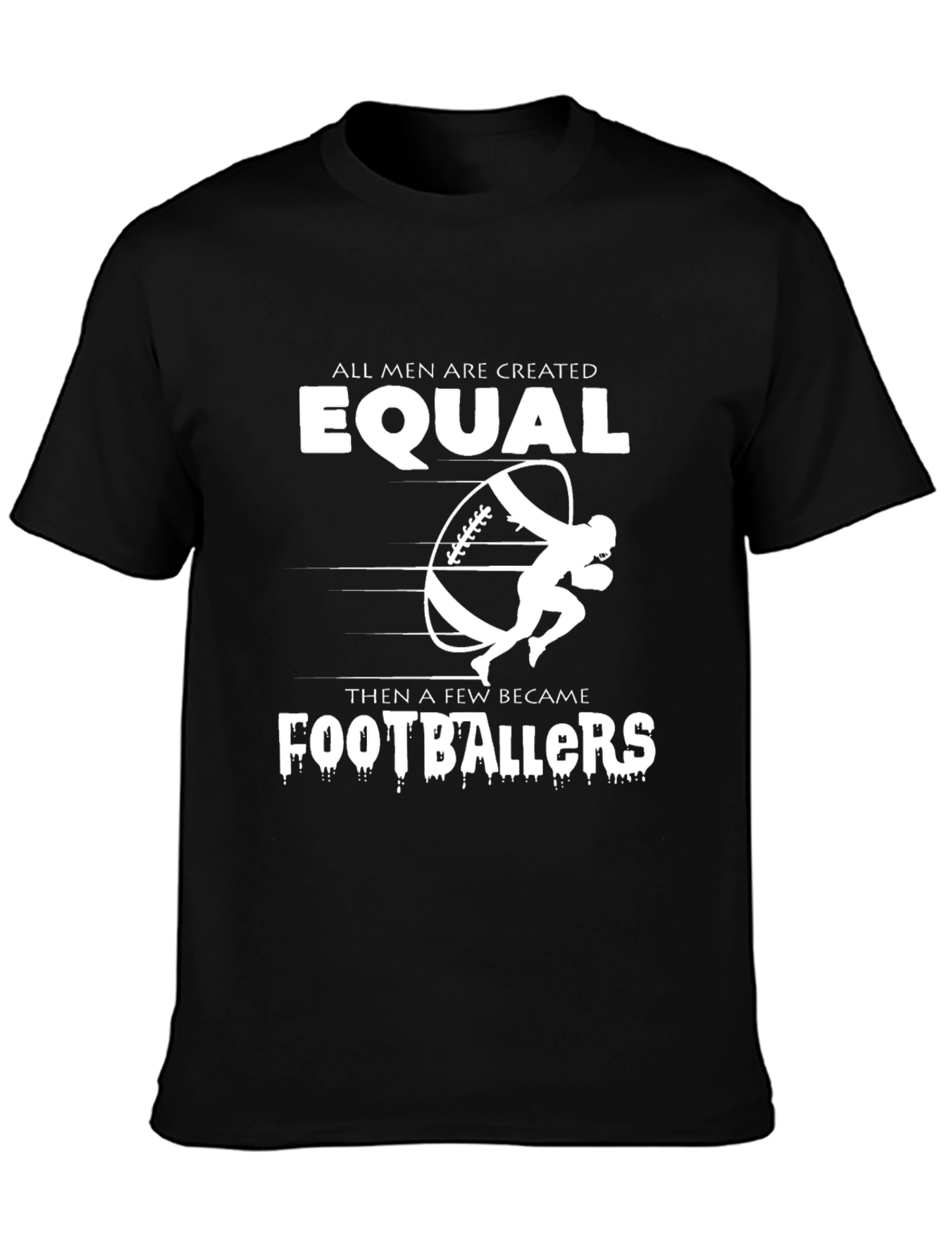 Equal Footballers Graphic Tee - Black Cotton T-Shirt