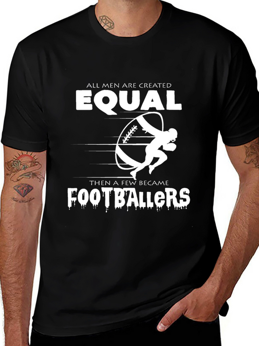 Equal Footballers Graphic Tee - Black Cotton T-Shirt