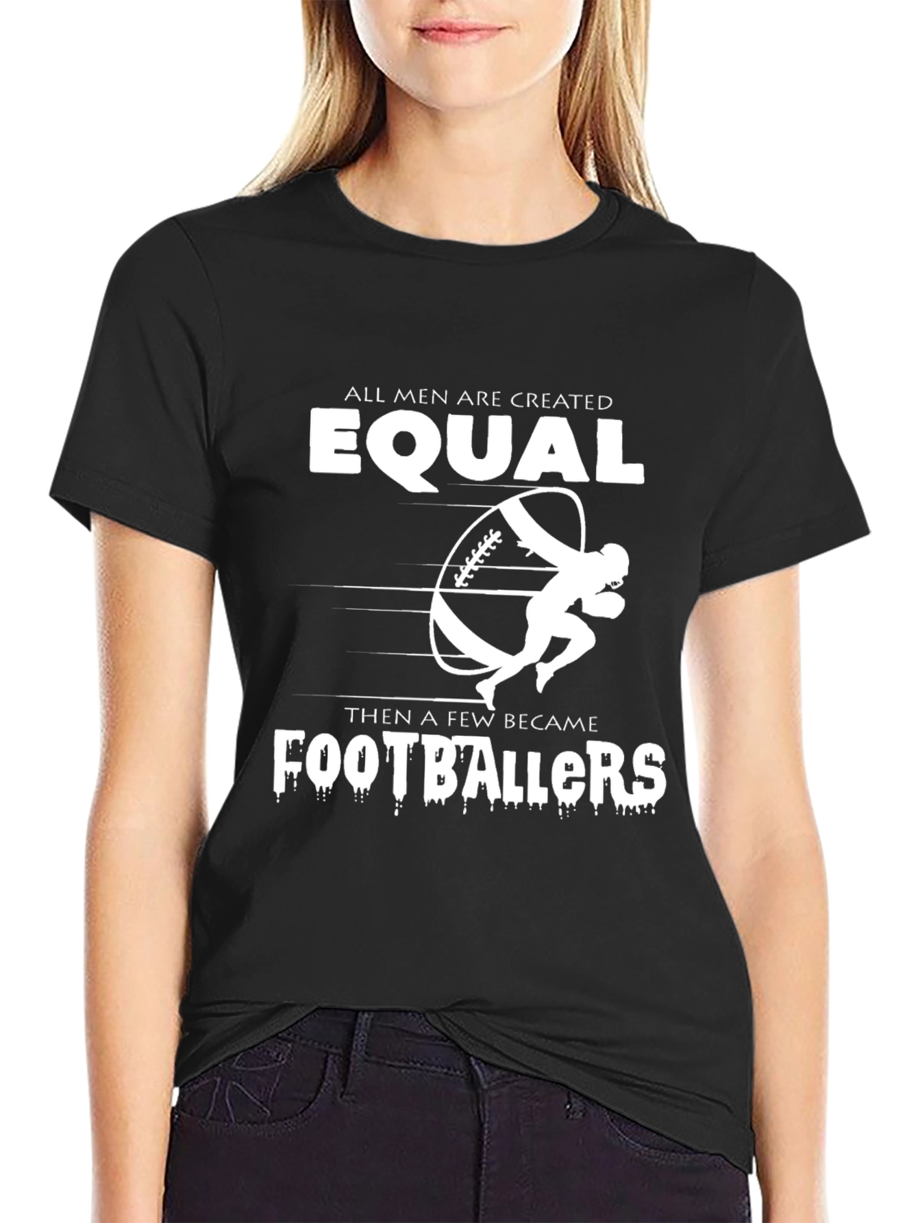 Equal Footballers Graphic Tee - Black Cotton T-Shirt