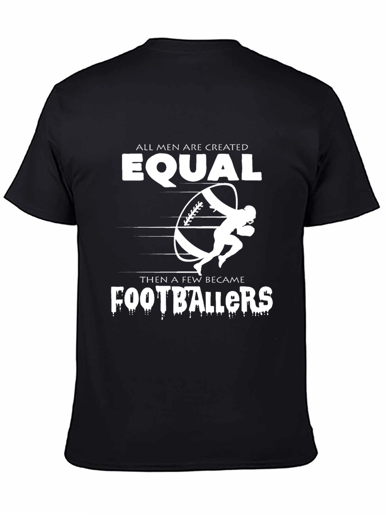 Equal Footballers Graphic Tee - Black Cotton T-Shirt