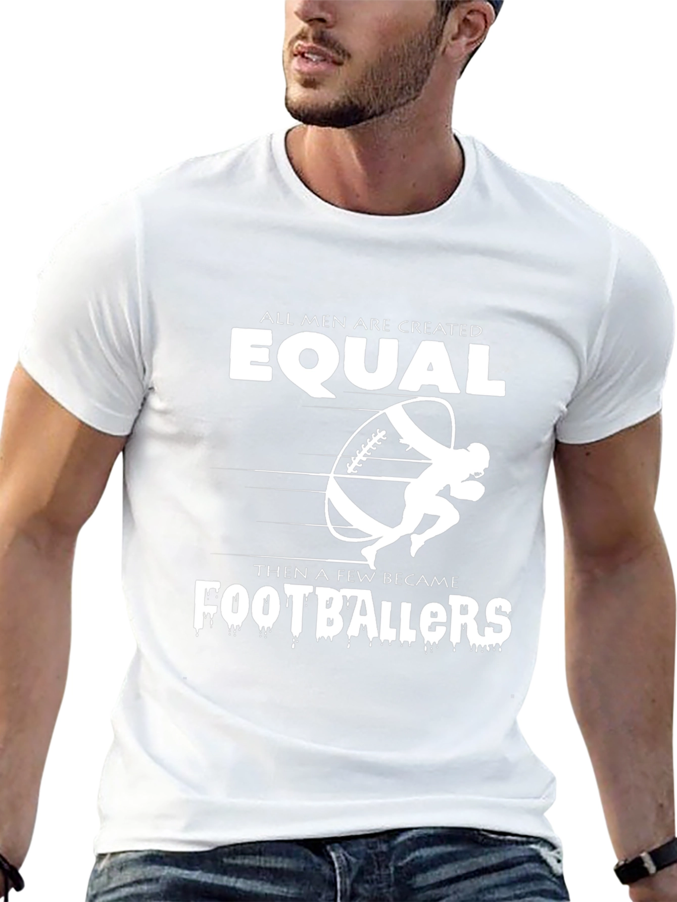 Equal Footballers Graphic Tee - Black Cotton T-Shirt