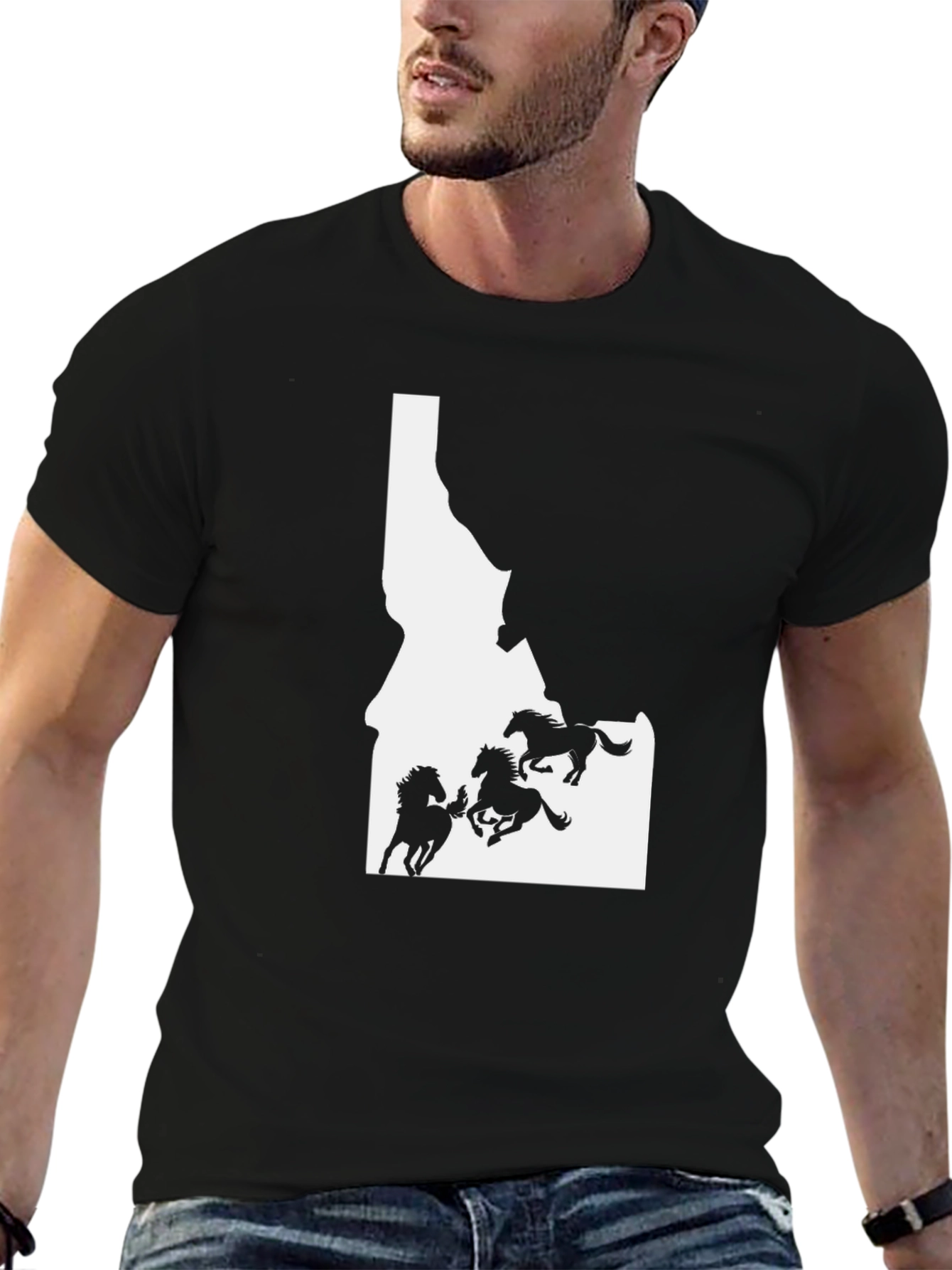 Idaho Horses Black T-Shirt