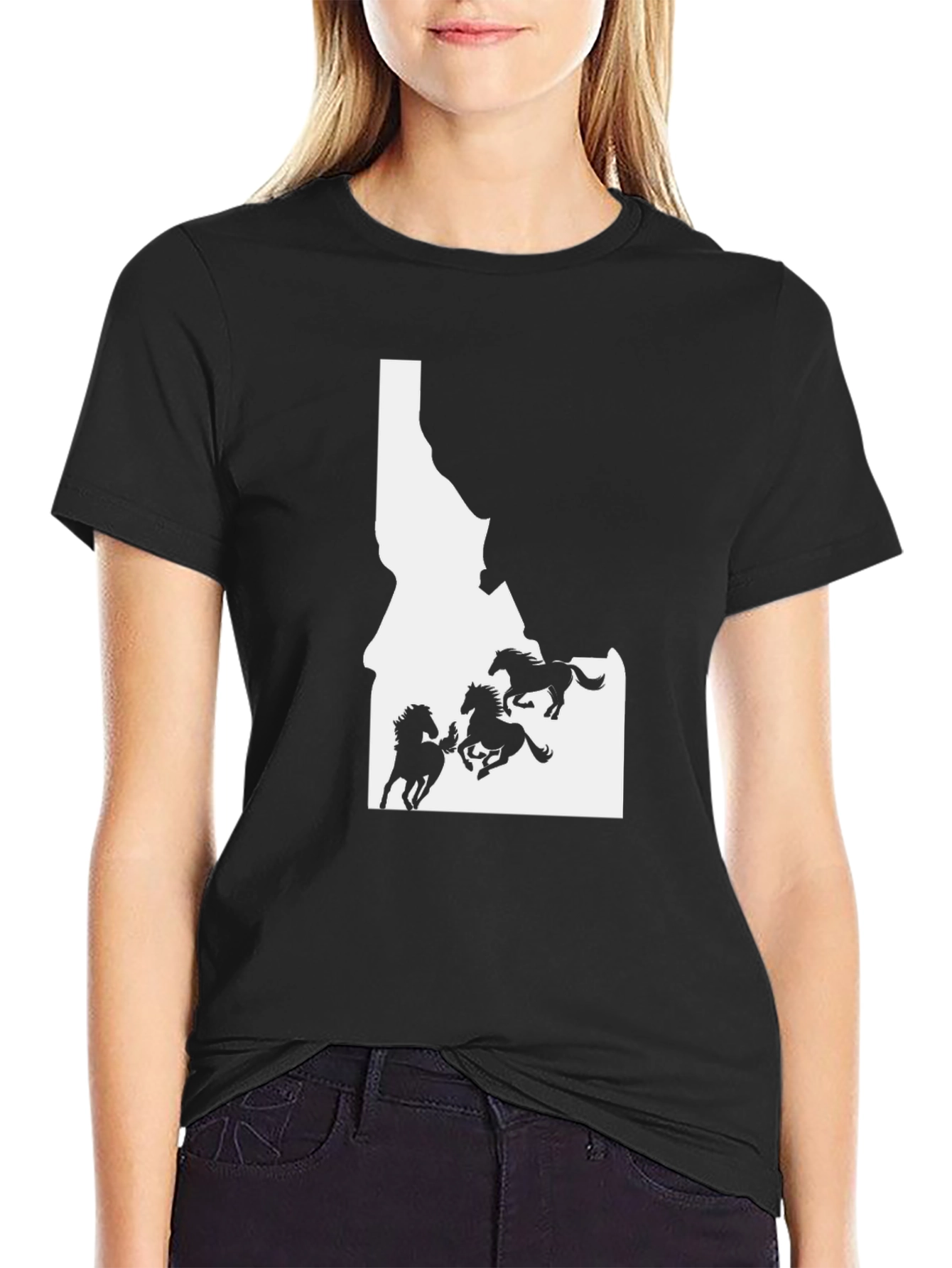 Idaho Horses Black T-Shirt