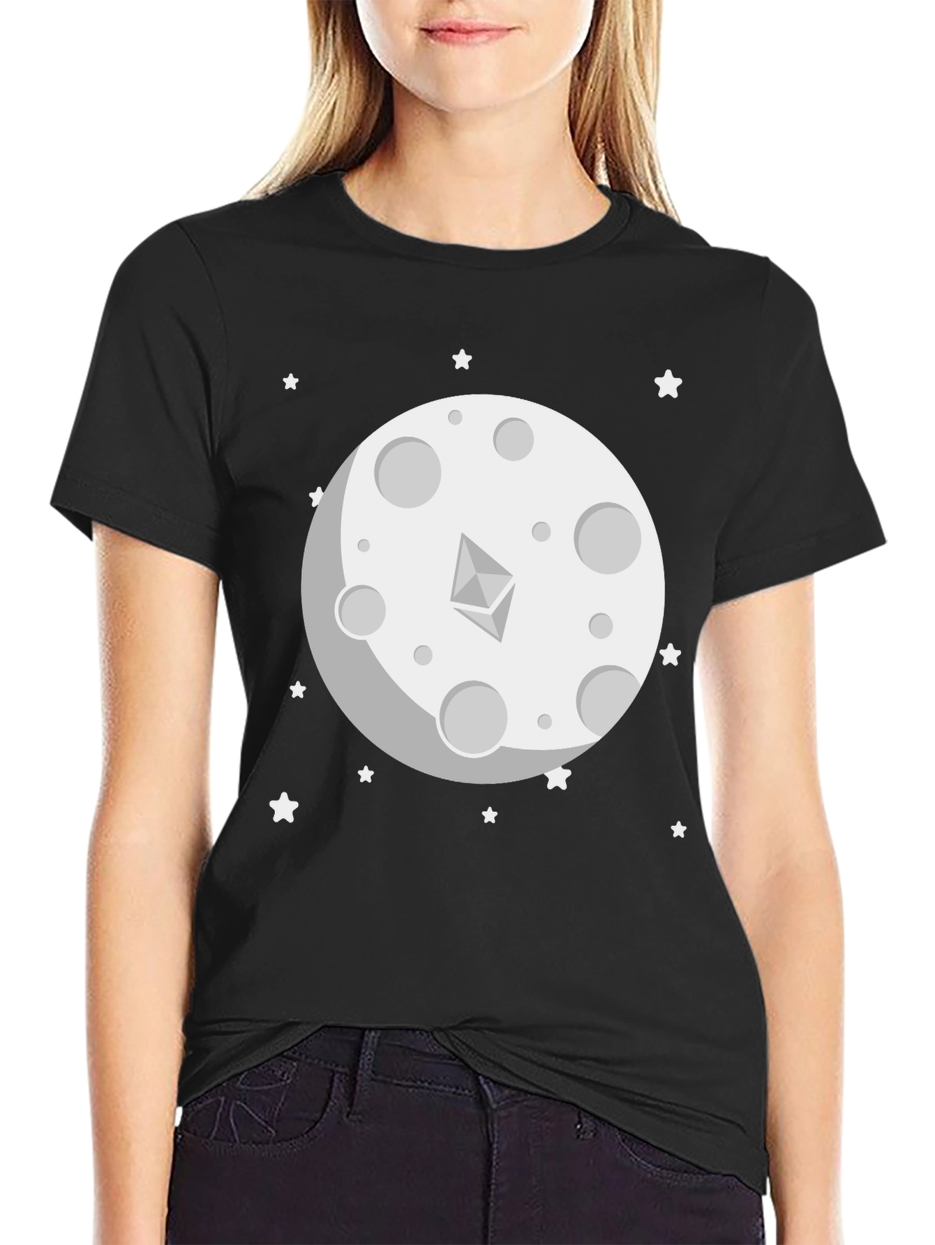 Ethereum Moon Graphic T-Shirt - Crypto Fashion