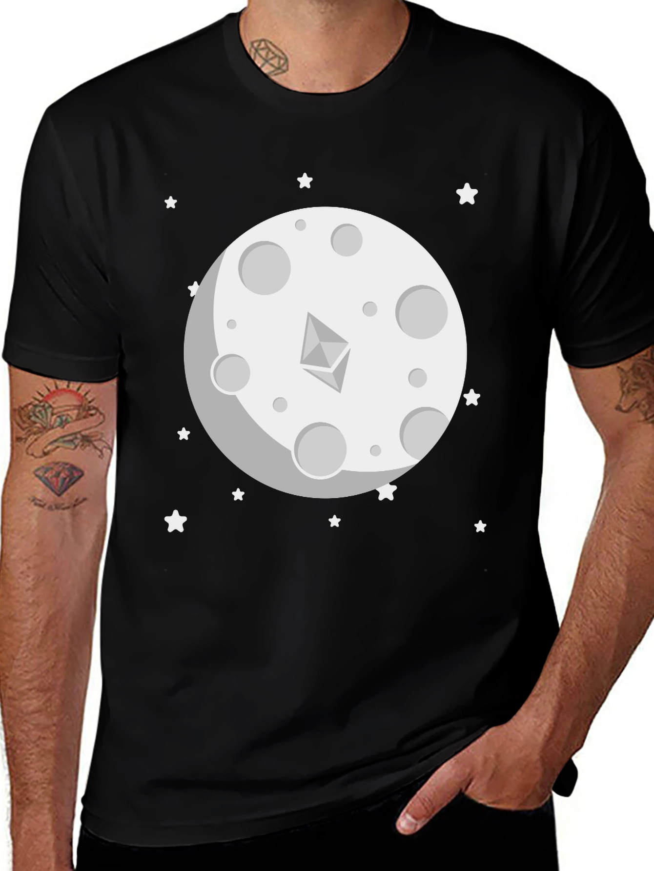 Ethereum Moon Graphic T-Shirt - Crypto Fashion
