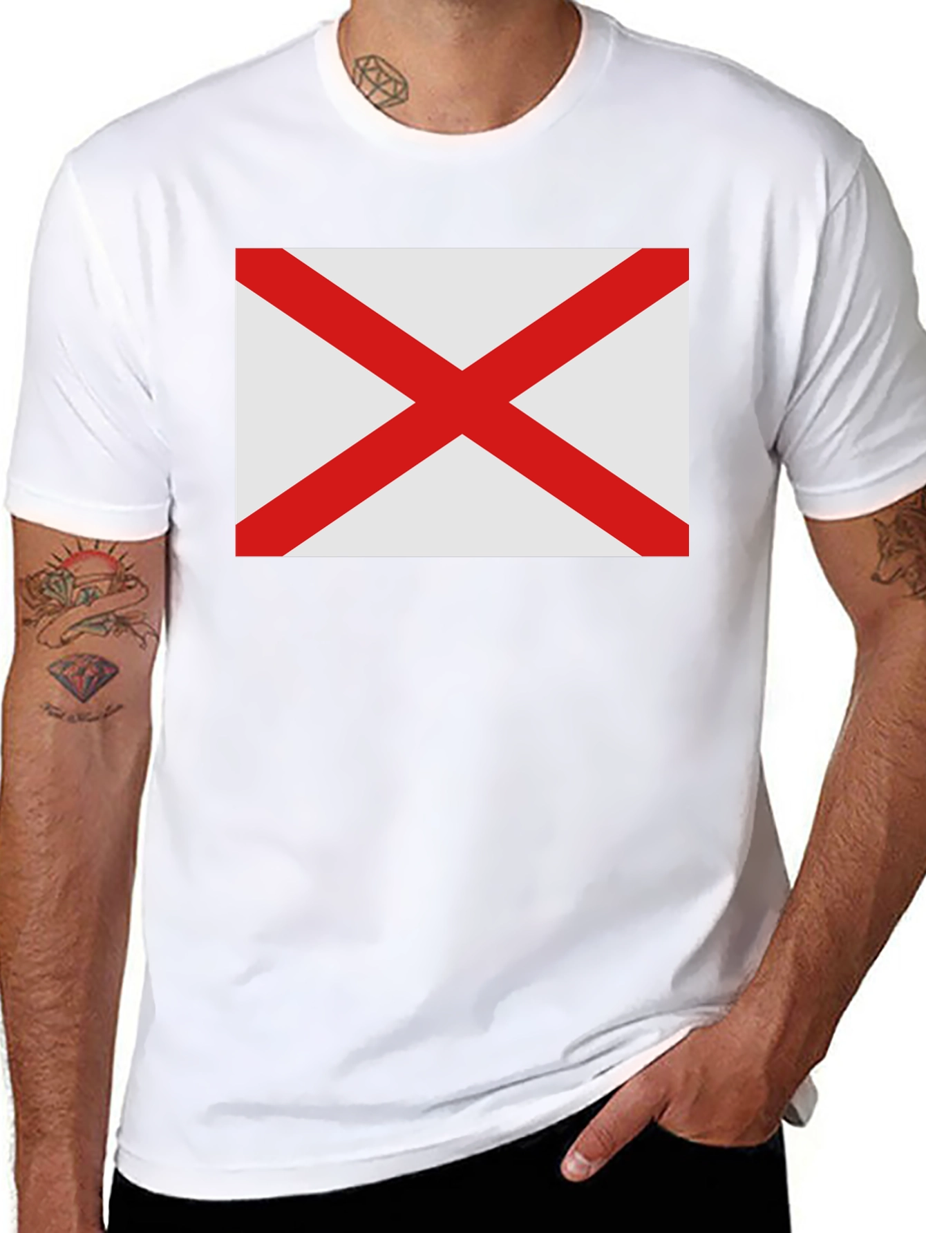 Alabama Flag Graphic Tee - Black Cotton Comfort