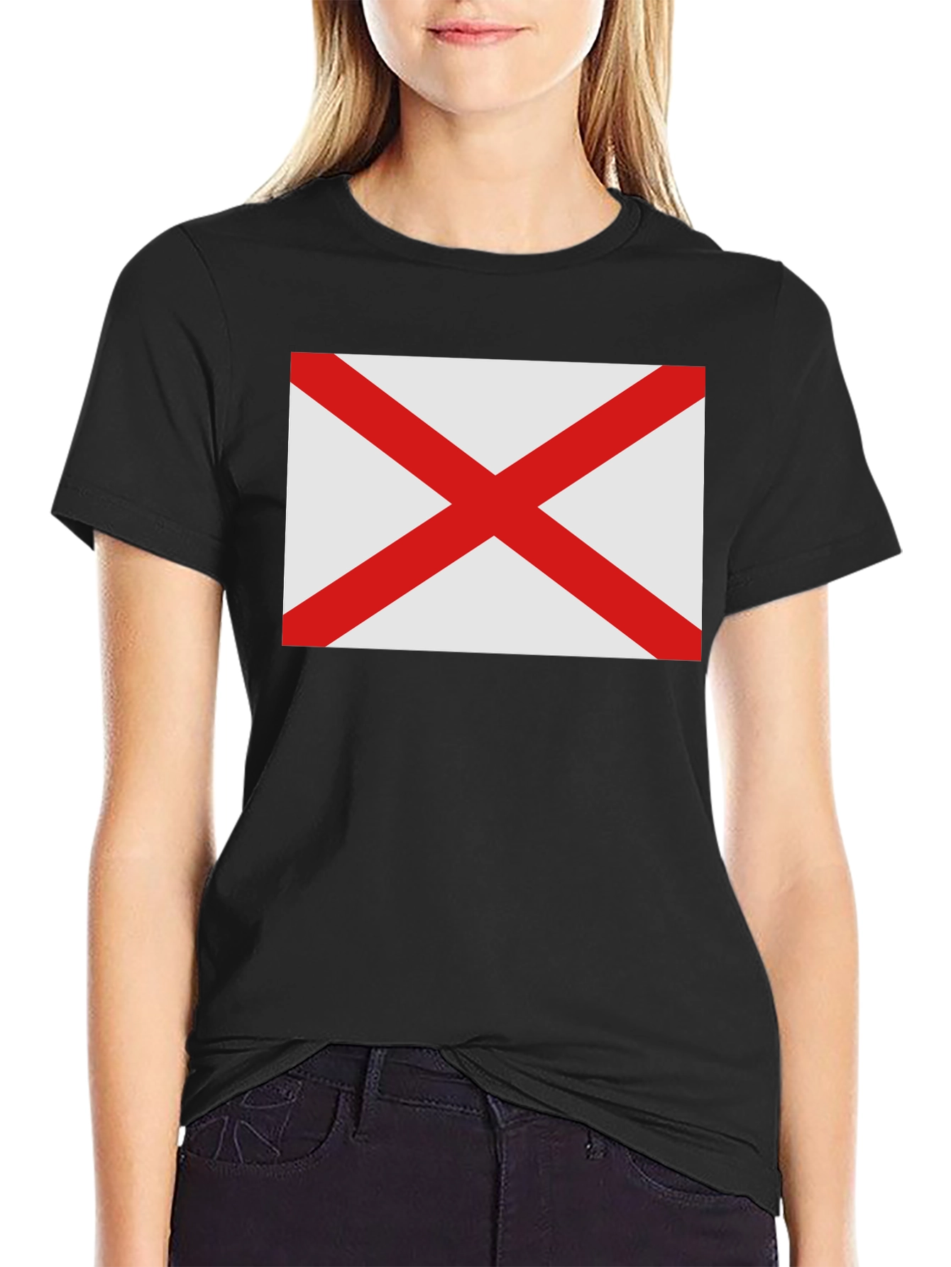 Alabama Flag Graphic Tee - Black Cotton Comfort