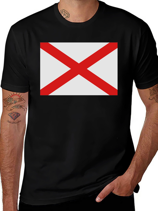 Alabama Flag Graphic Tee - Black Cotton Comfort