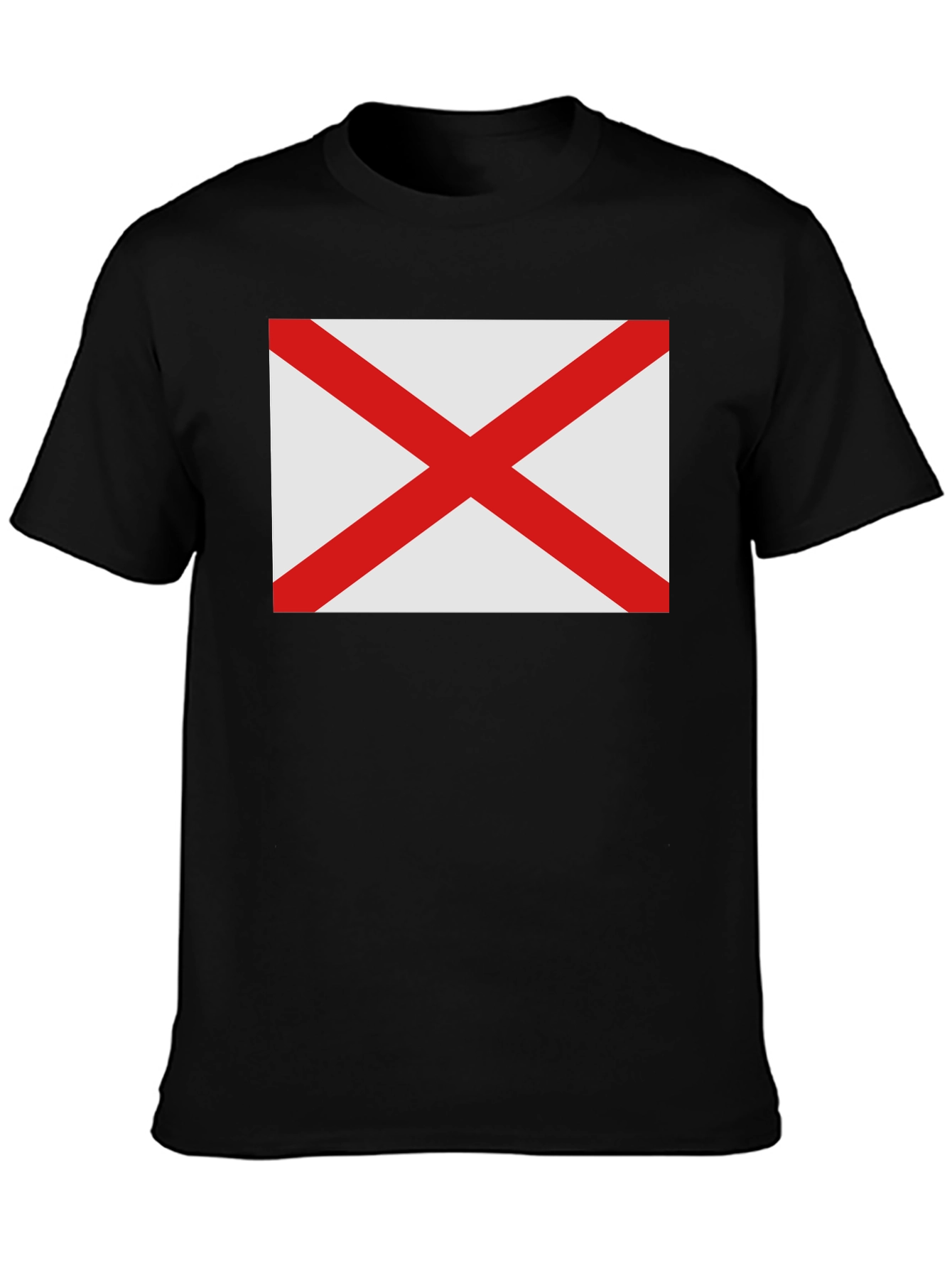 Alabama Flag Graphic Tee - Black Cotton Comfort