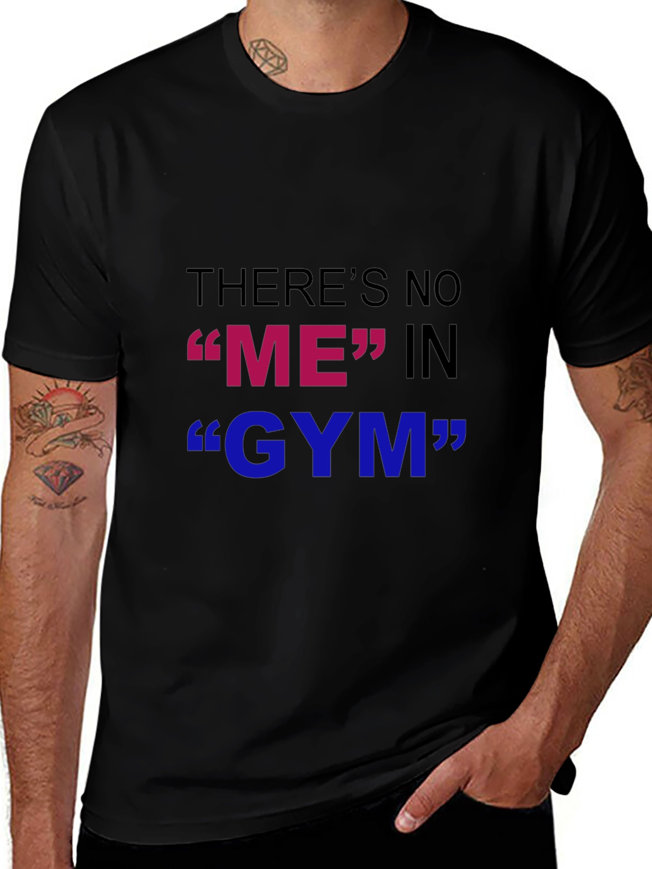 Funny Gym T-Shirt - Theres No ME in GYM