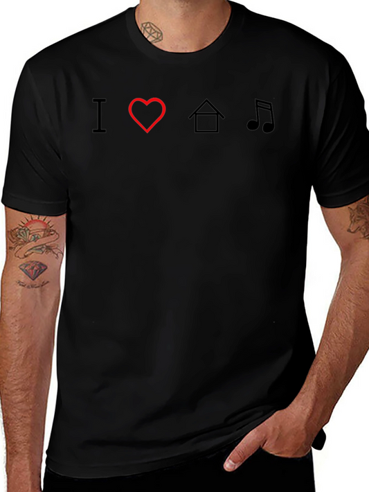 I Heart House Music Black T-Shirt