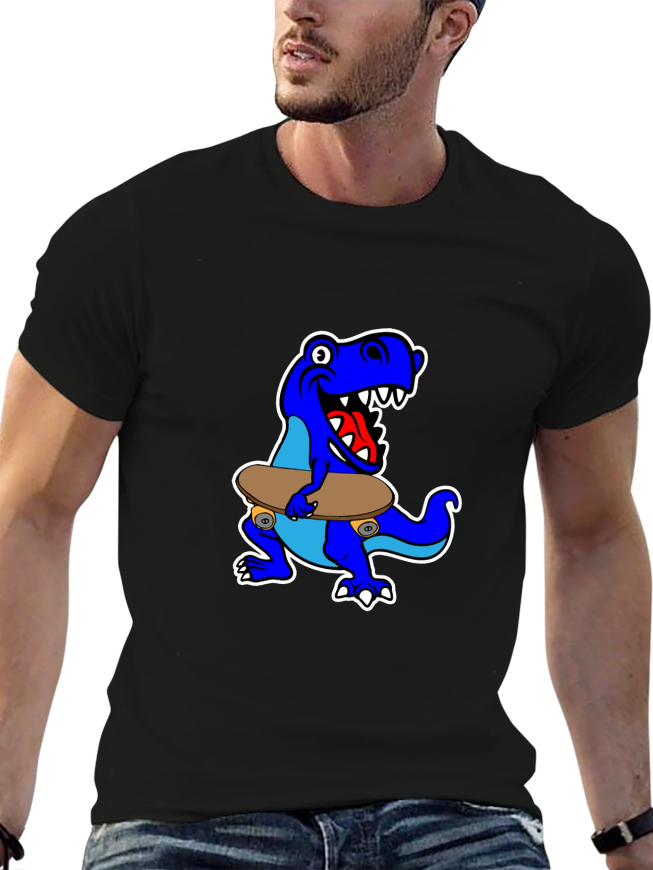 Dino Skateboarder Graphic Tee - Cool & Fun