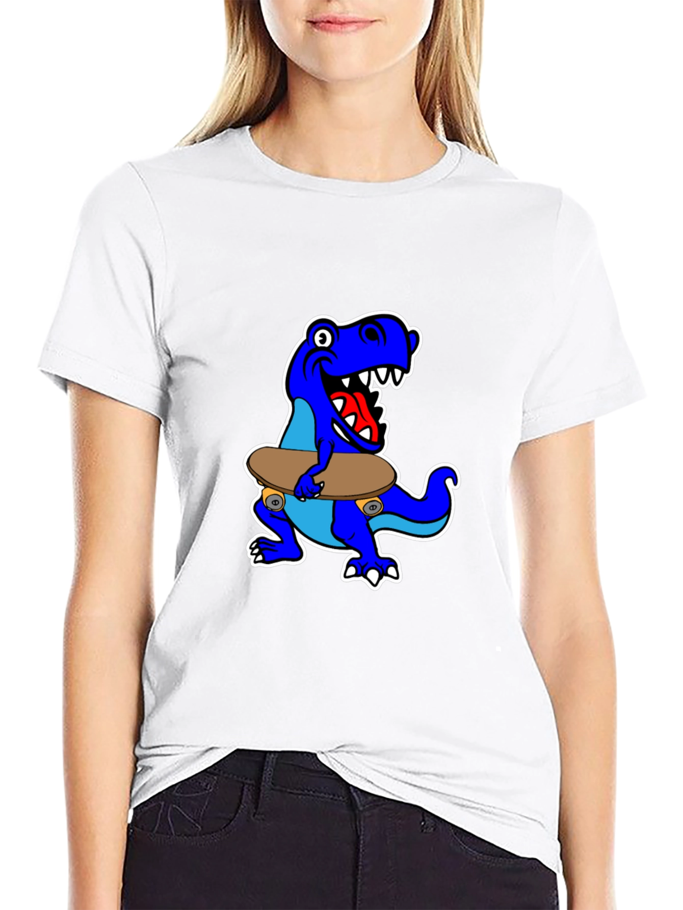 Dino Skateboarder Graphic Tee - Cool & Fun