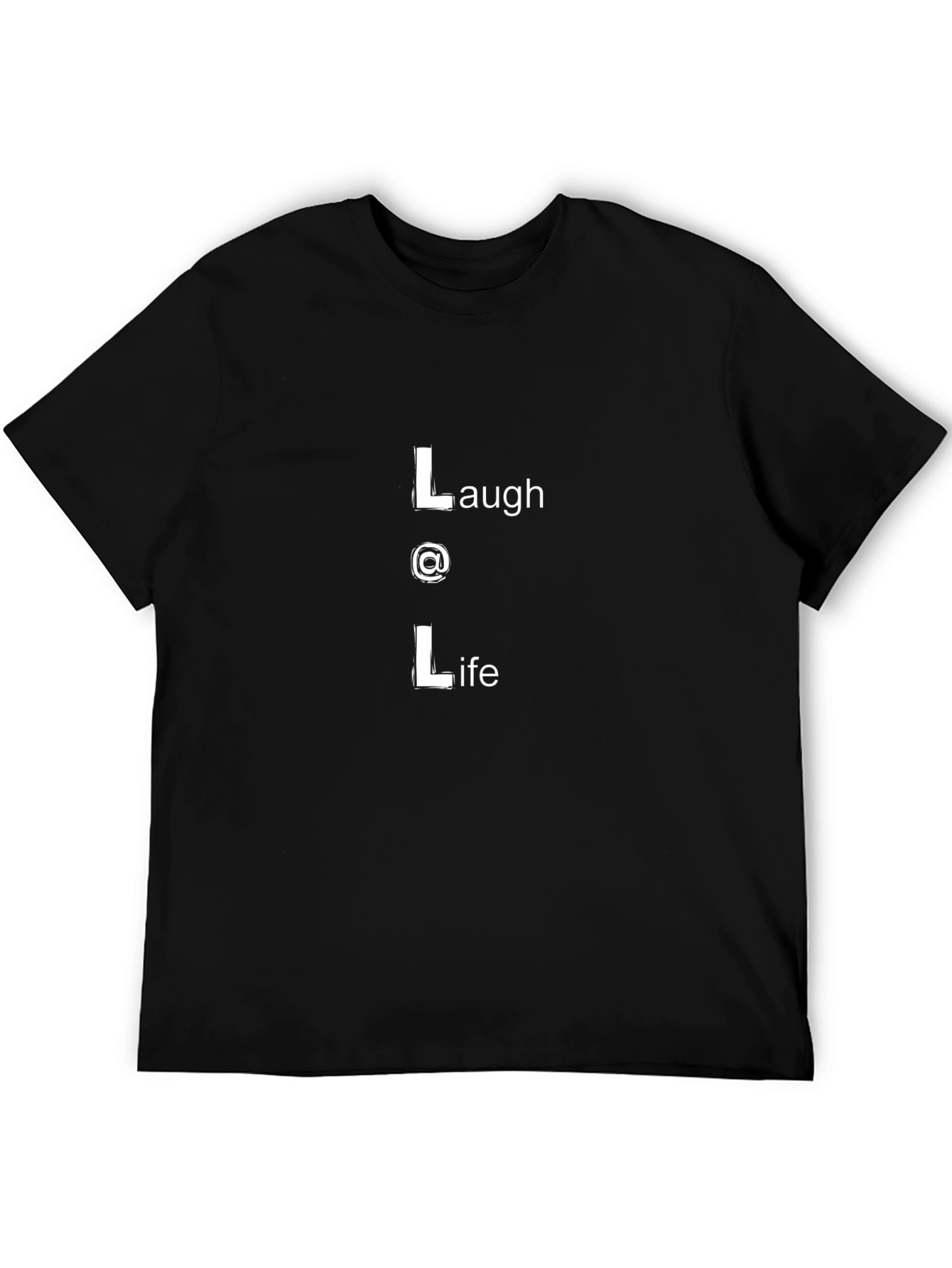 LOL Laugh at Life Black Graphic Tee