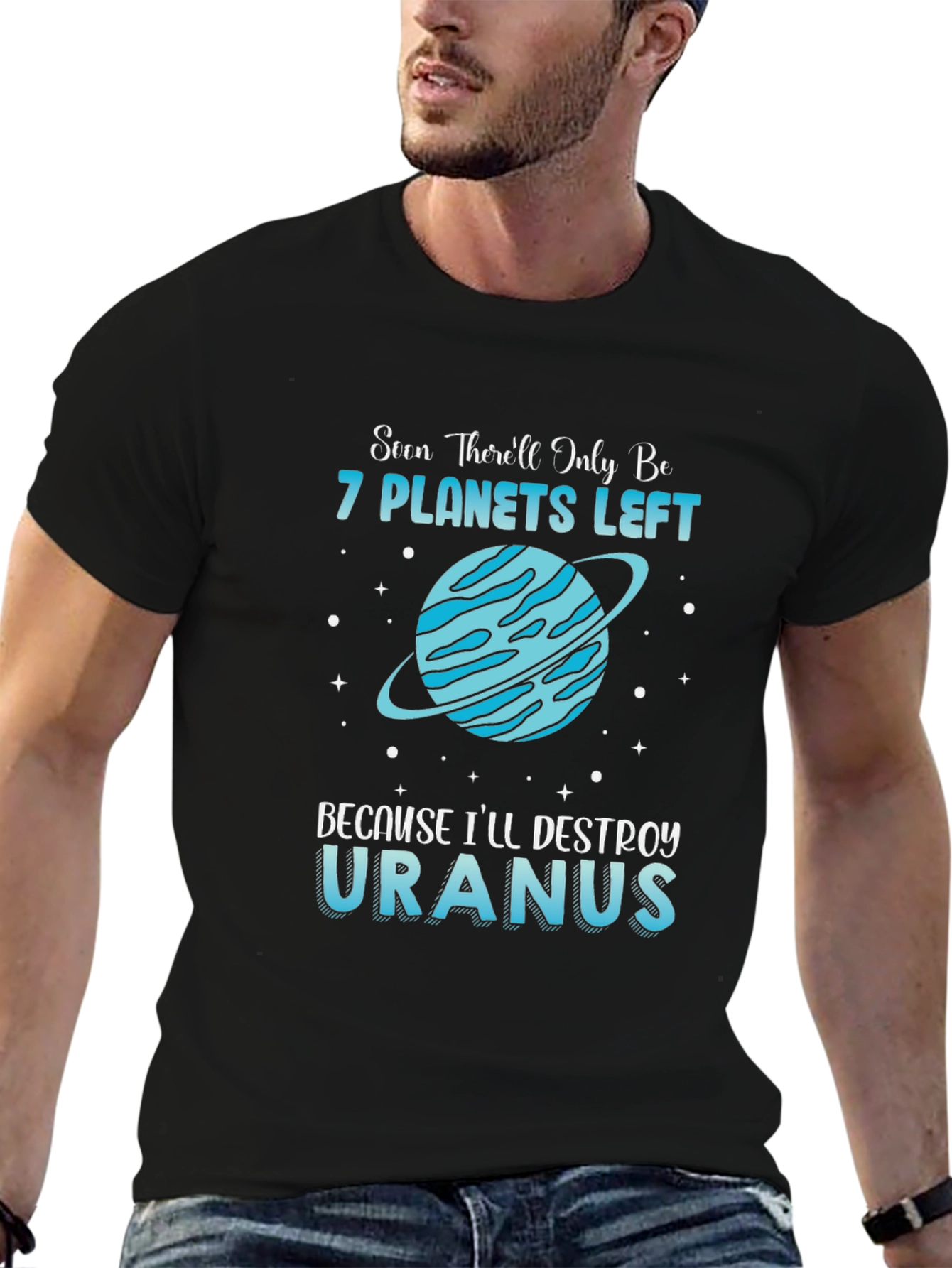 Funny 7 Planets Left Destroy Uranus T-Shirt