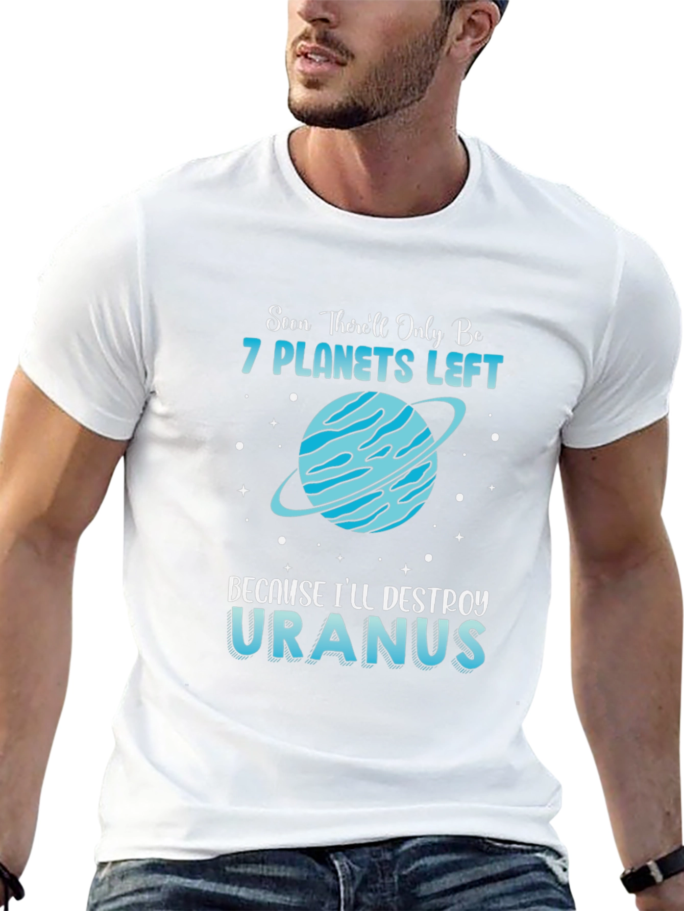 Funny 7 Planets Left Destroy Uranus T-Shirt