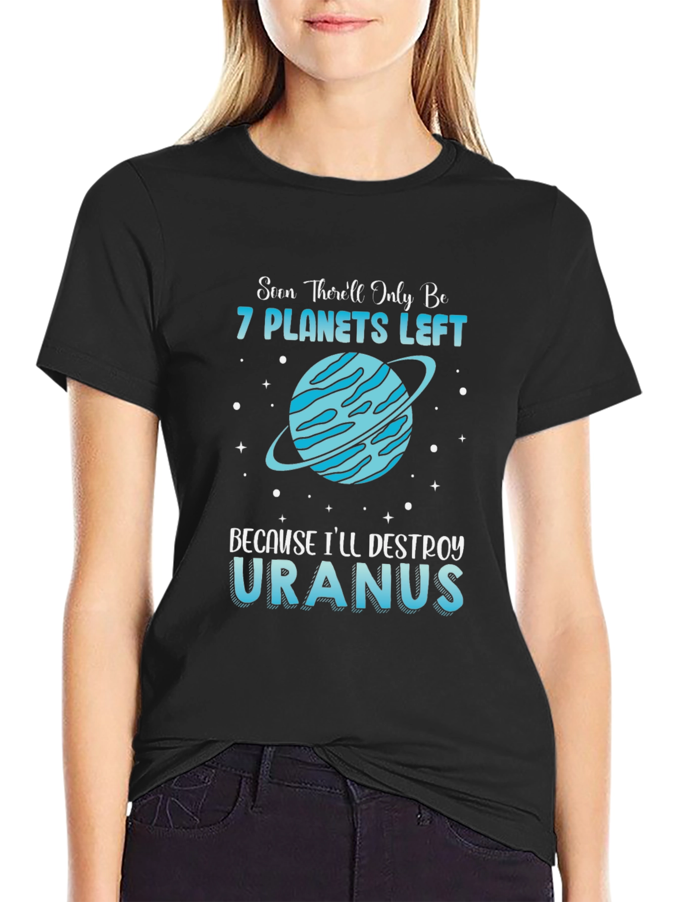 Funny 7 Planets Left Destroy Uranus T-Shirt