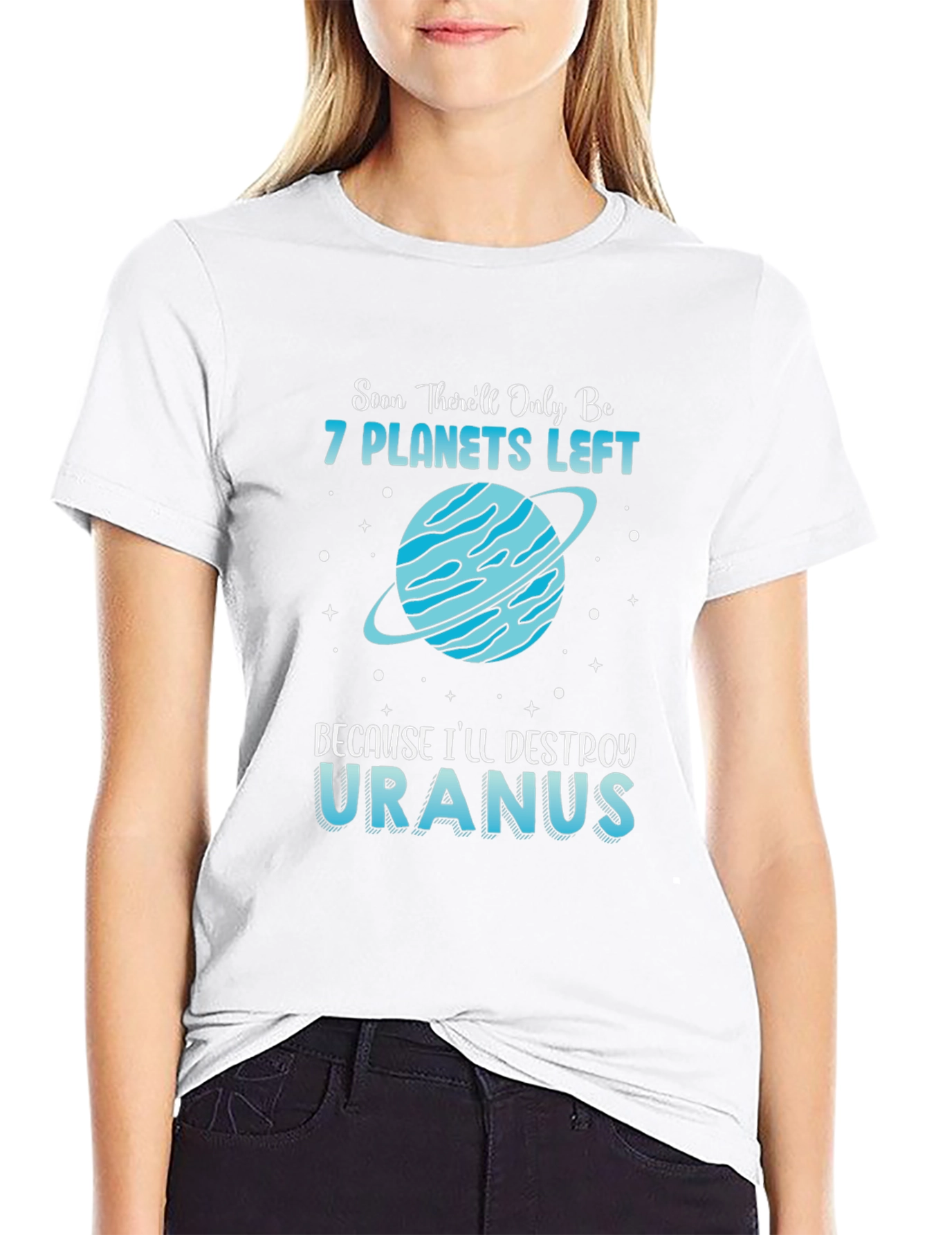 Funny 7 Planets Left Destroy Uranus T-Shirt