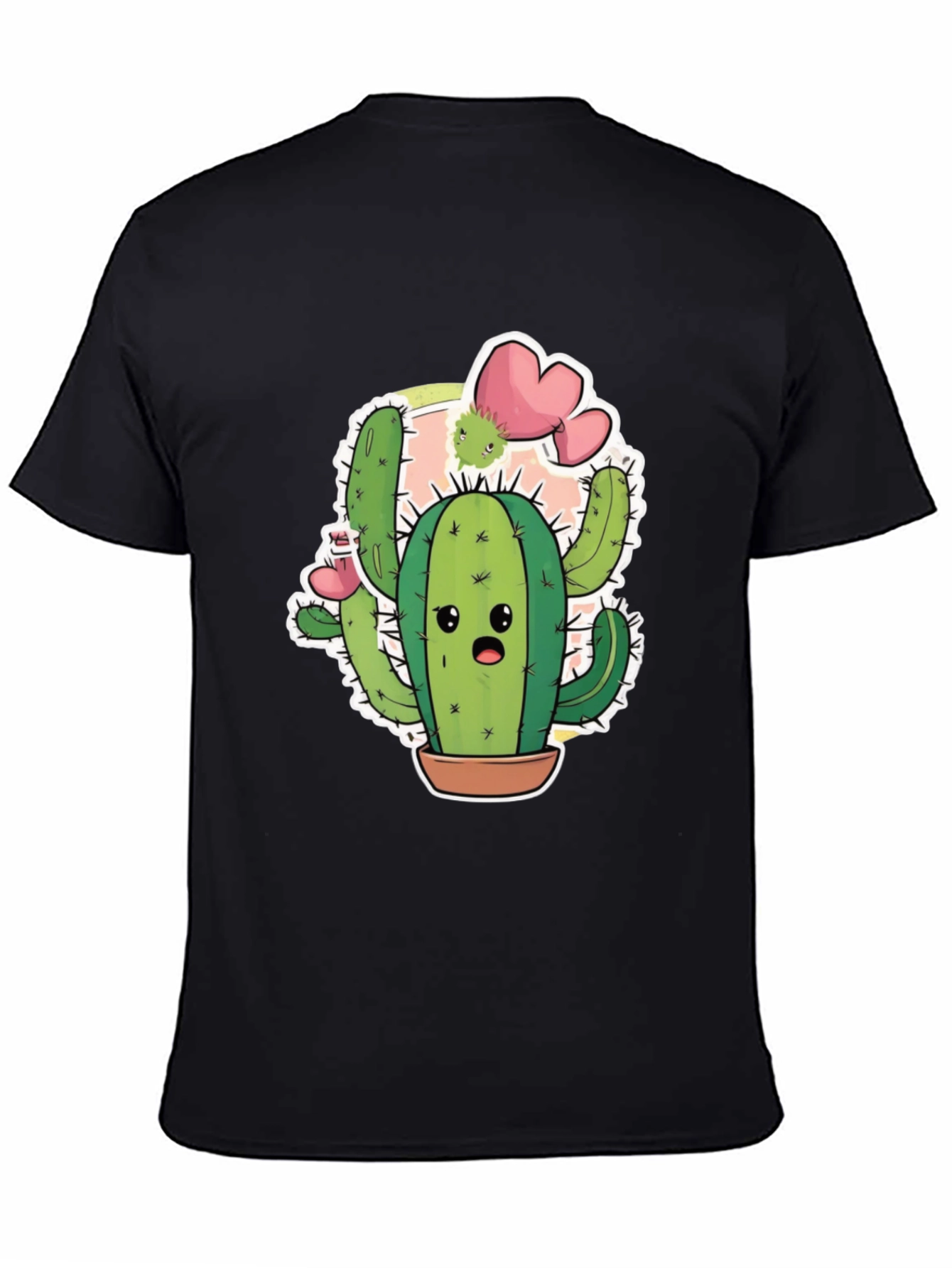 Cute Cactus T-Shirt - Unisex Black Cotton Tee