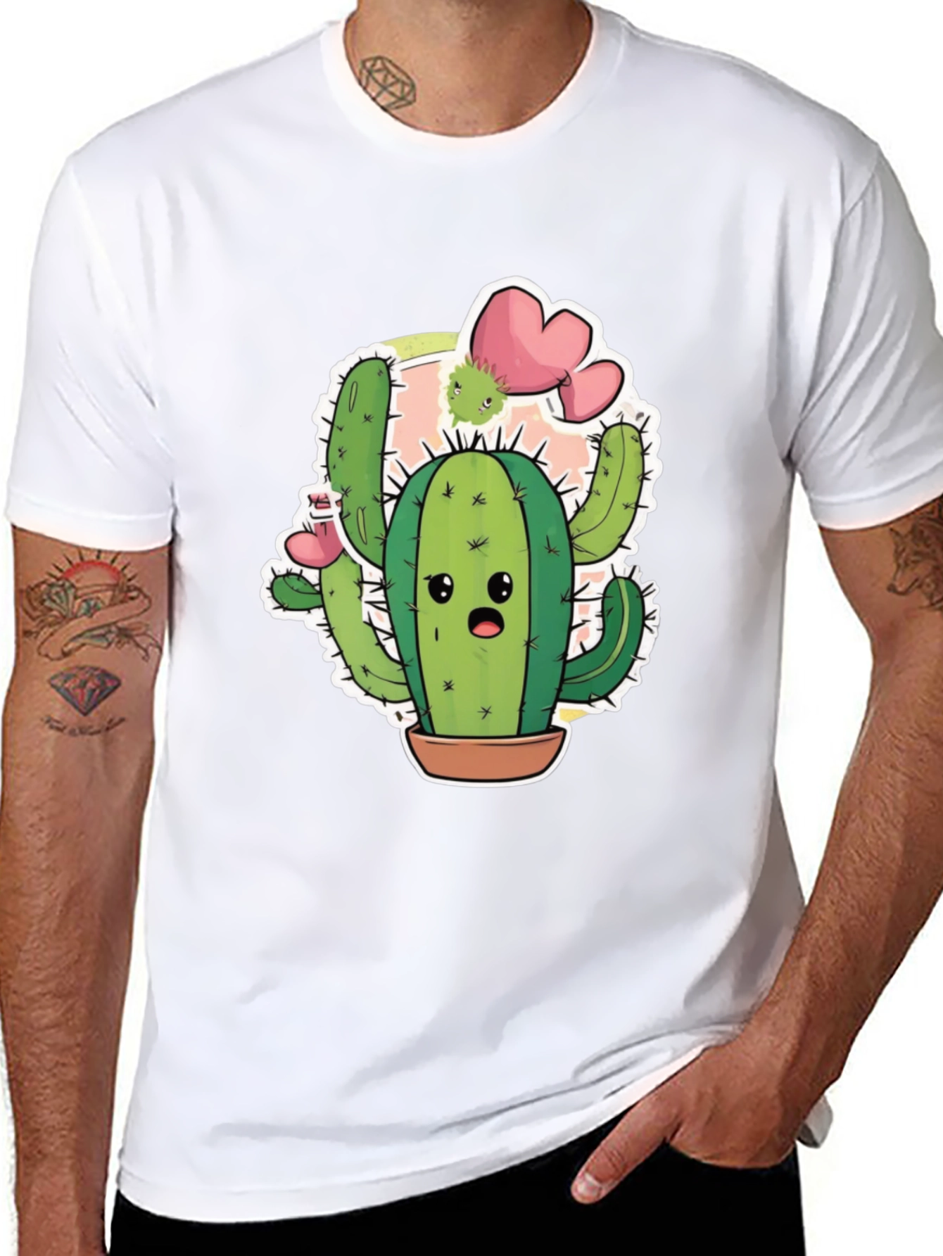 Cute Cactus T-Shirt - Unisex Black Cotton Tee