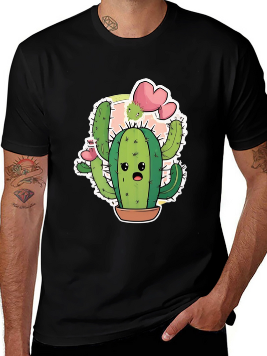 Cute Cactus T-Shirt - Unisex Black Cotton Tee
