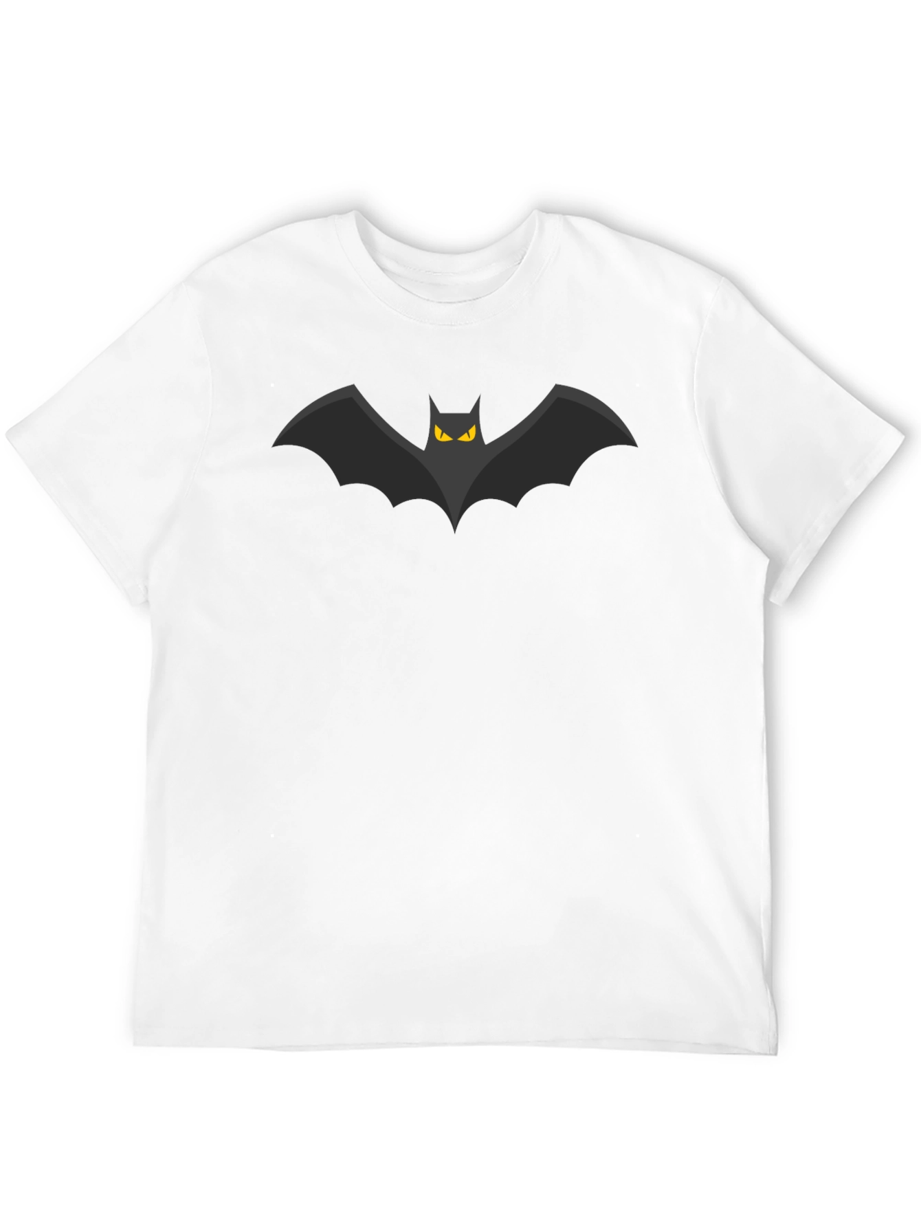 Bat Graphic Tee - Mens Black Cotton T-Shirt