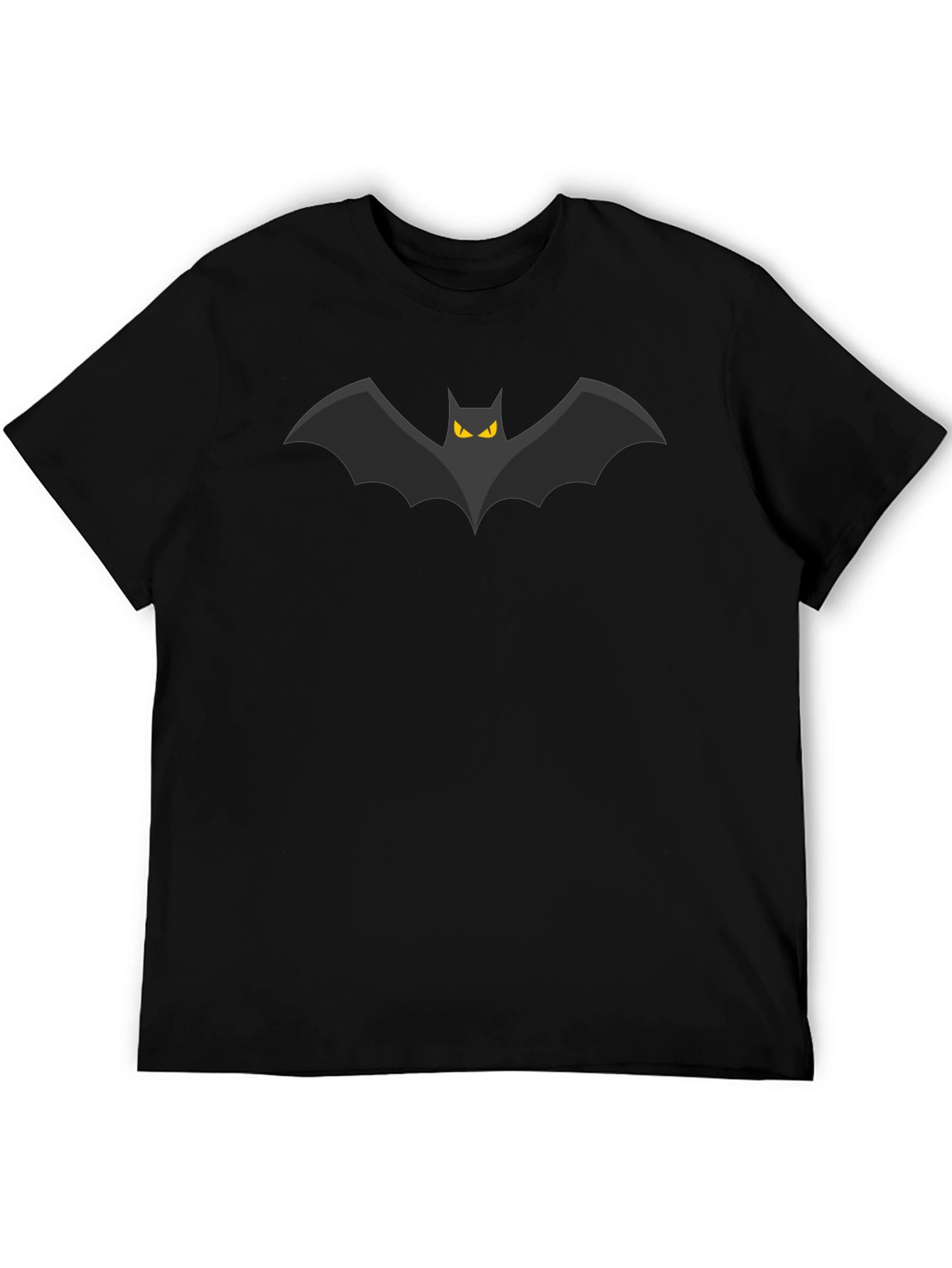 Bat Graphic Tee - Mens Black Cotton T-Shirt