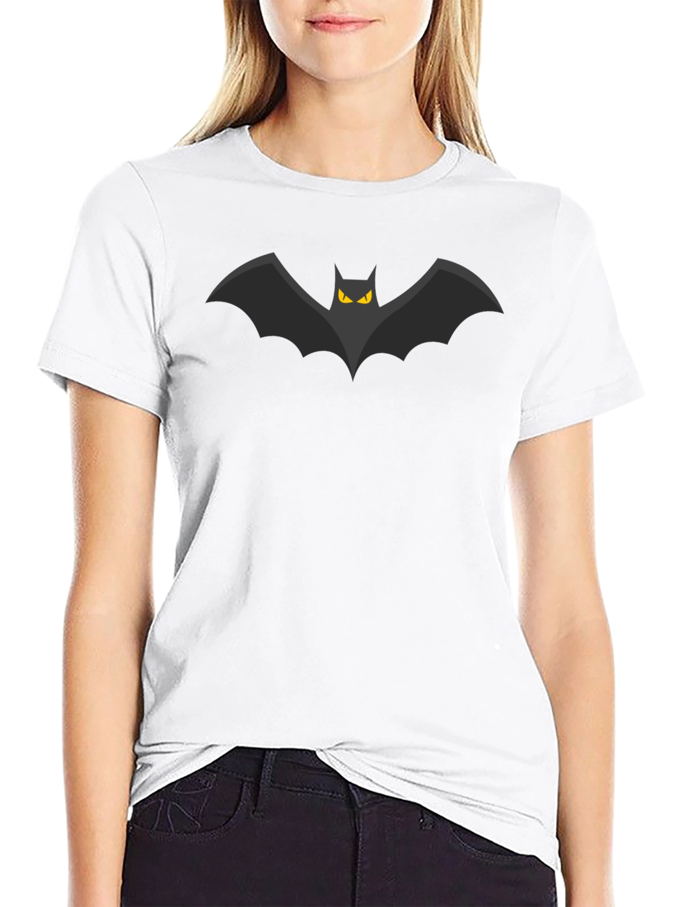 Bat Graphic Tee - Mens Black Cotton T-Shirt