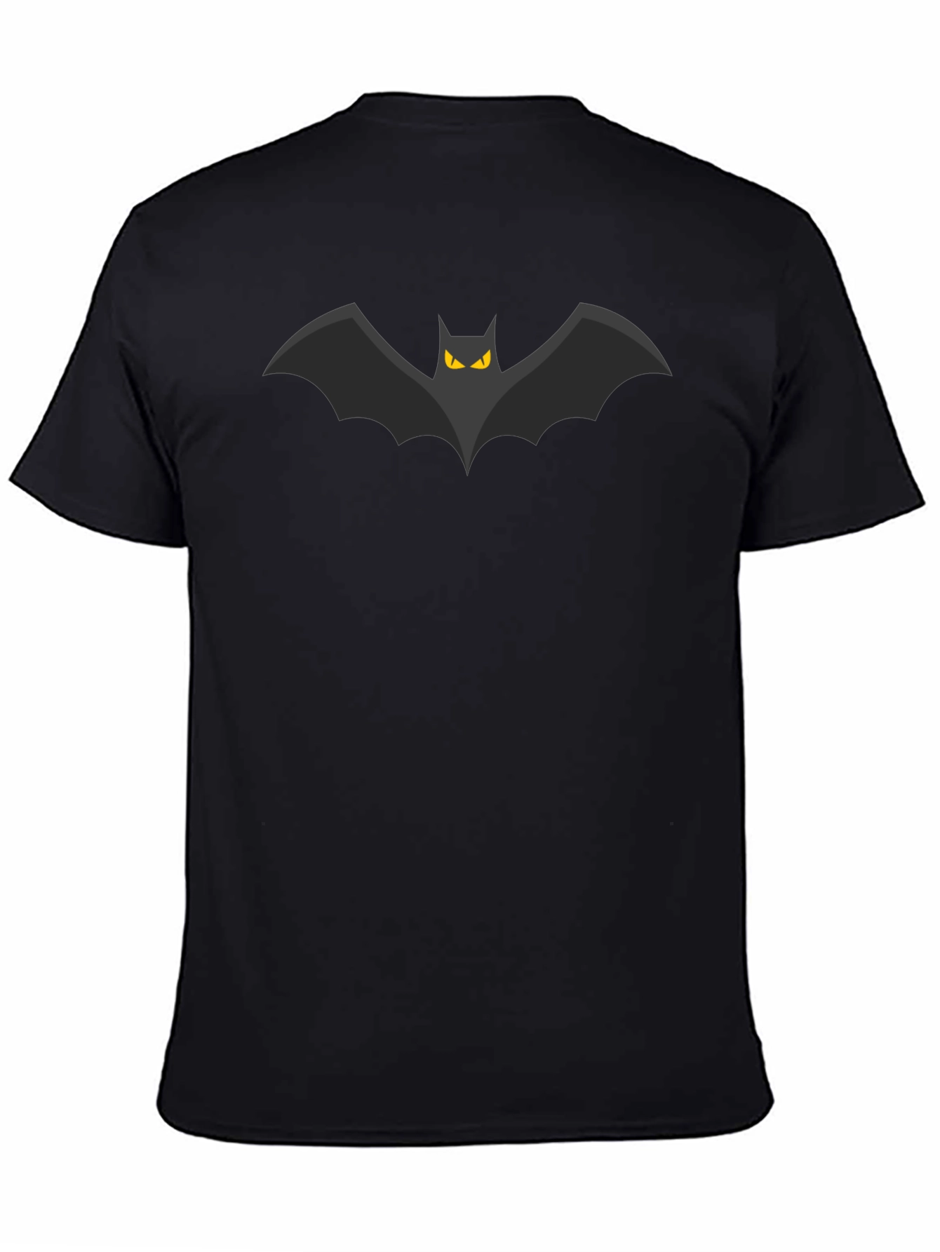 Bat Graphic Tee - Mens Black Cotton T-Shirt