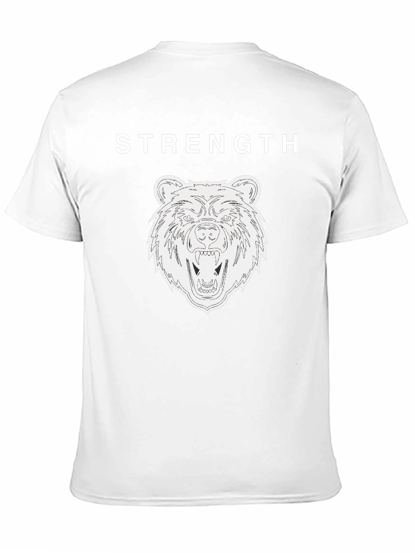 Strength Bear Graphic Tee - Black Cotton T-Shirt