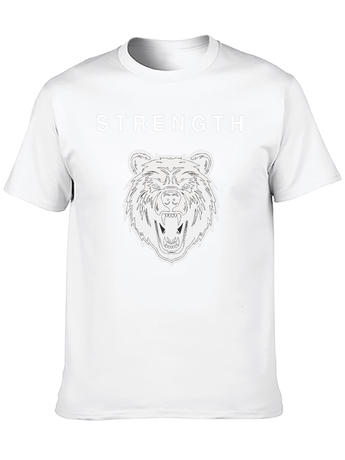 Strength Bear Graphic Tee - Black Cotton T-Shirt