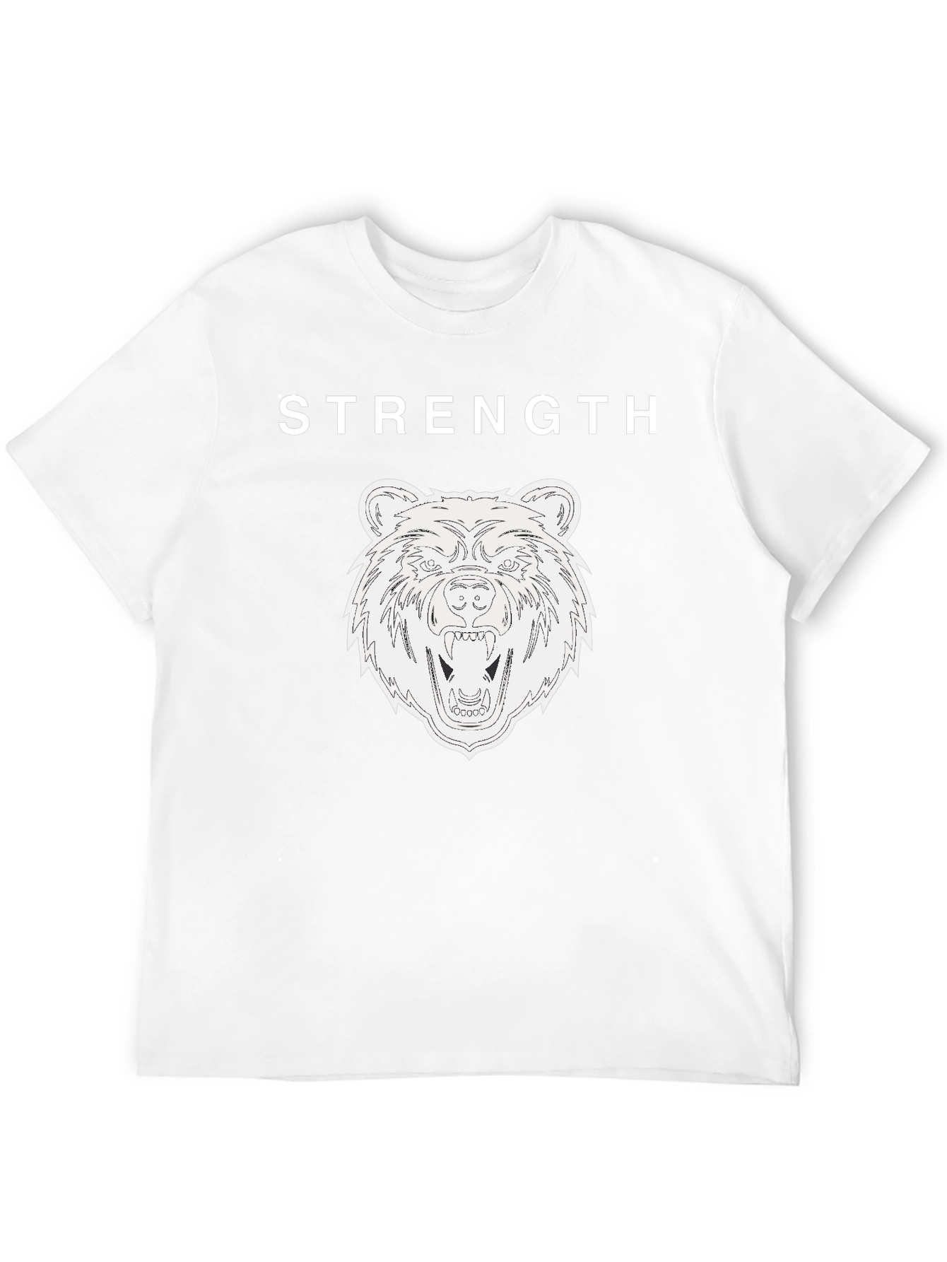 Strength Bear Graphic Tee - Black Cotton T-Shirt