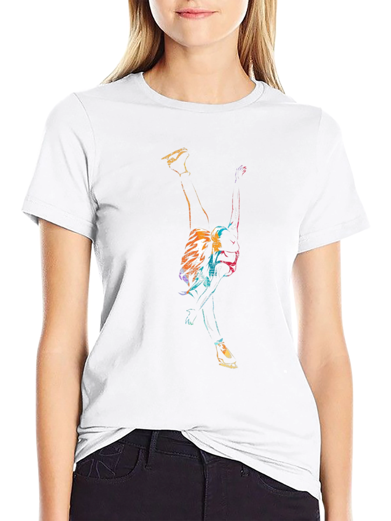 Abstract Dancer Graphic Black T-Shirt
