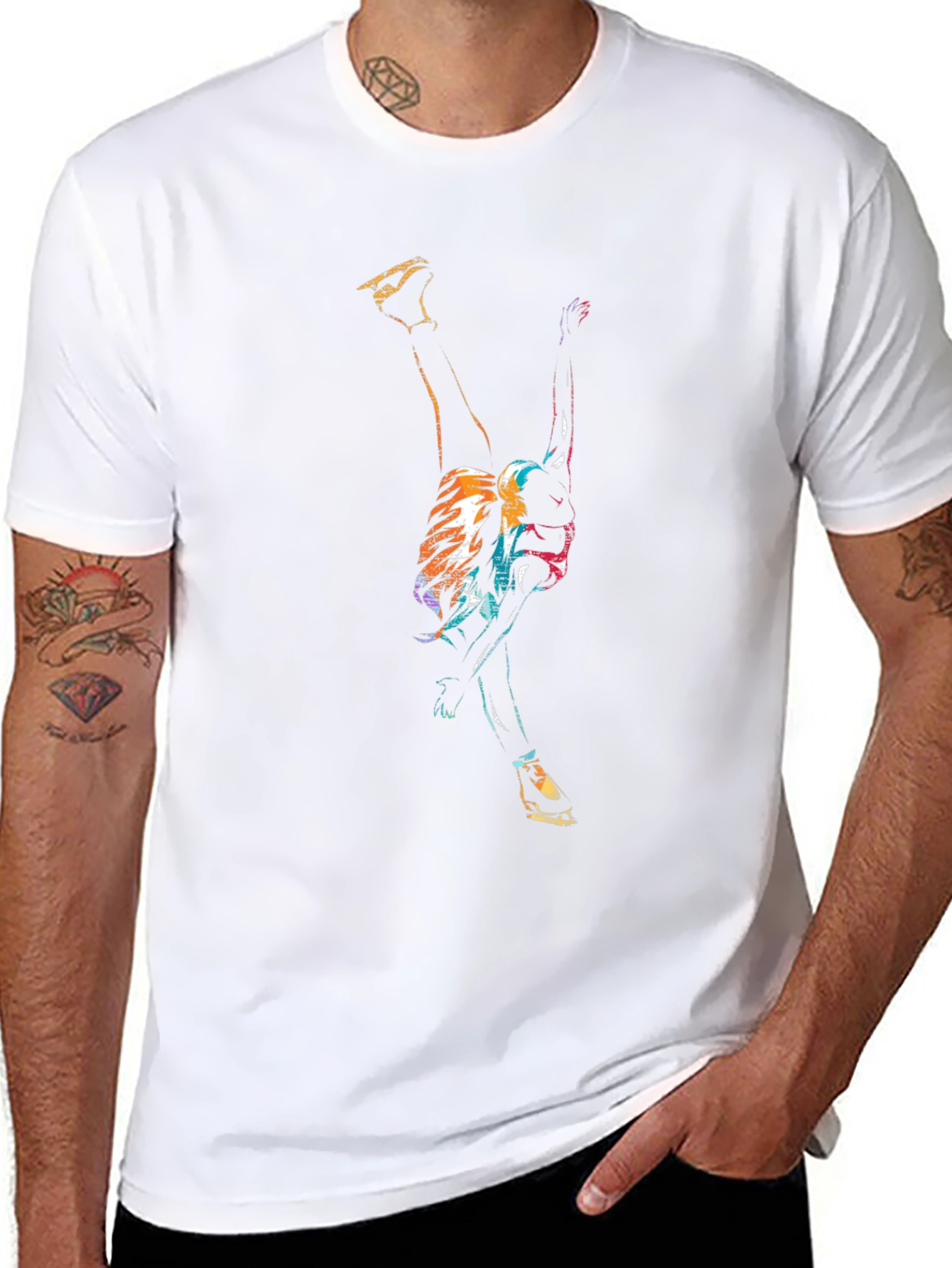 Abstract Dancer Graphic Black T-Shirt