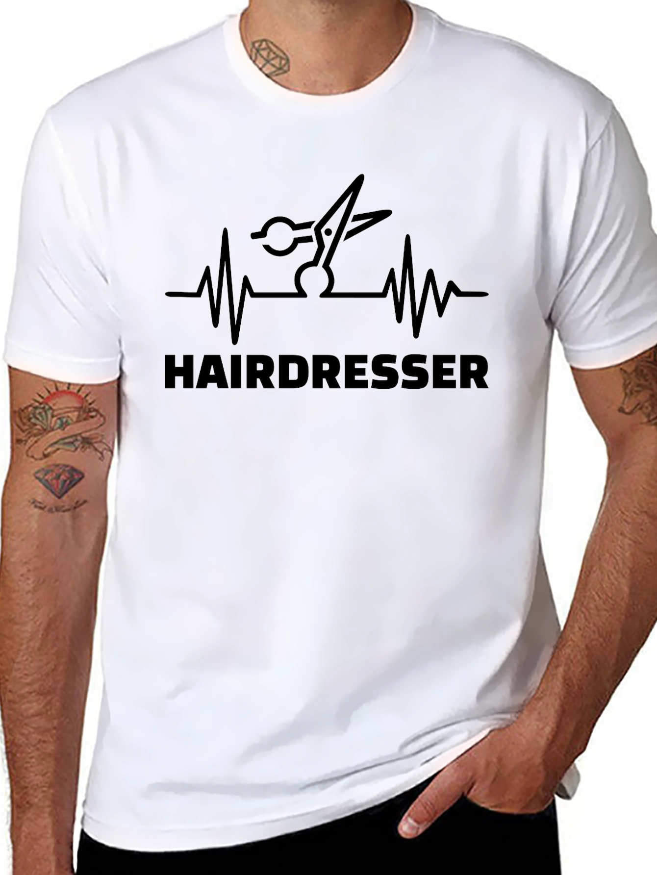 Hairdresser Heartbeat Black T-Shirt