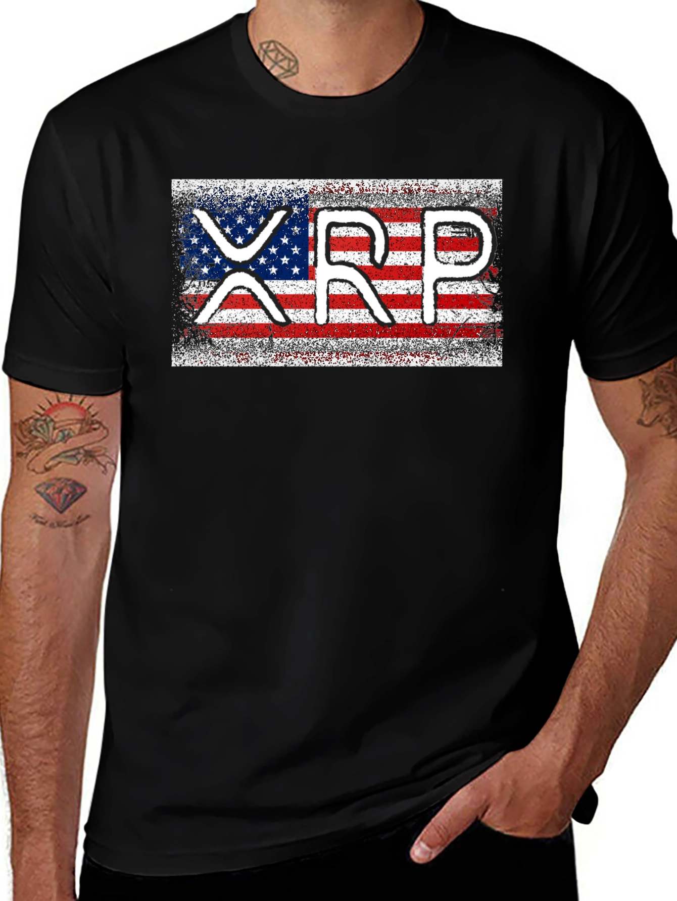 XRP American Flag Graphic T-Shirt