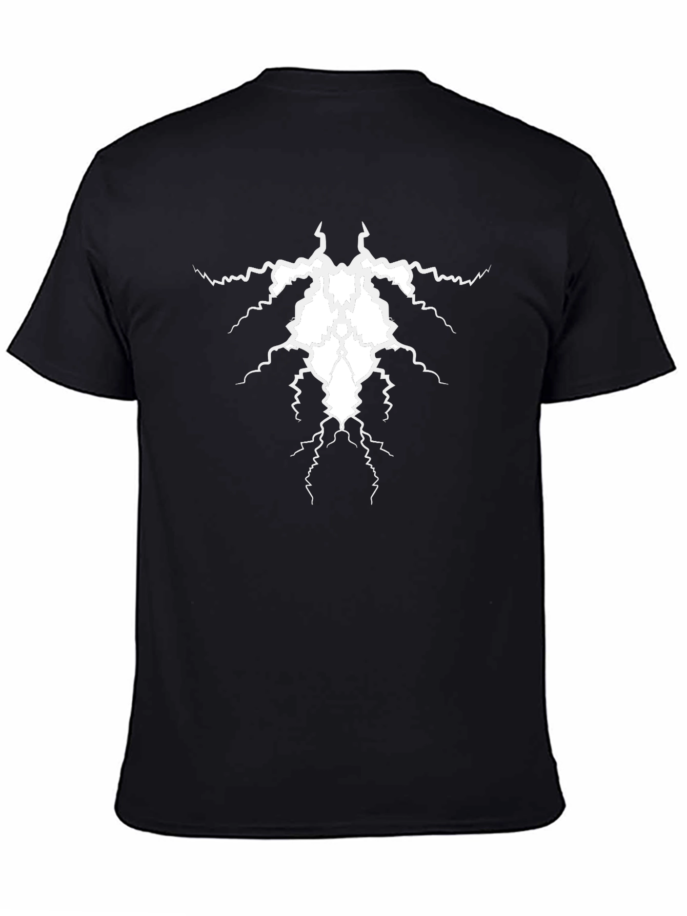 Lightning Bolt Graphic Print Black T-Shirt