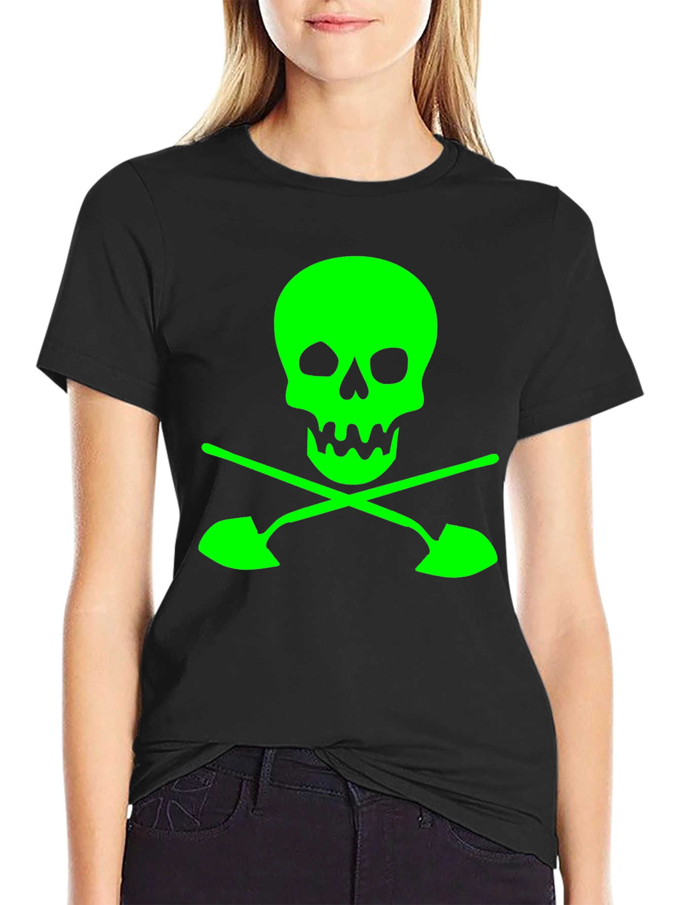Skull and Shovels Graphic Tee - Black